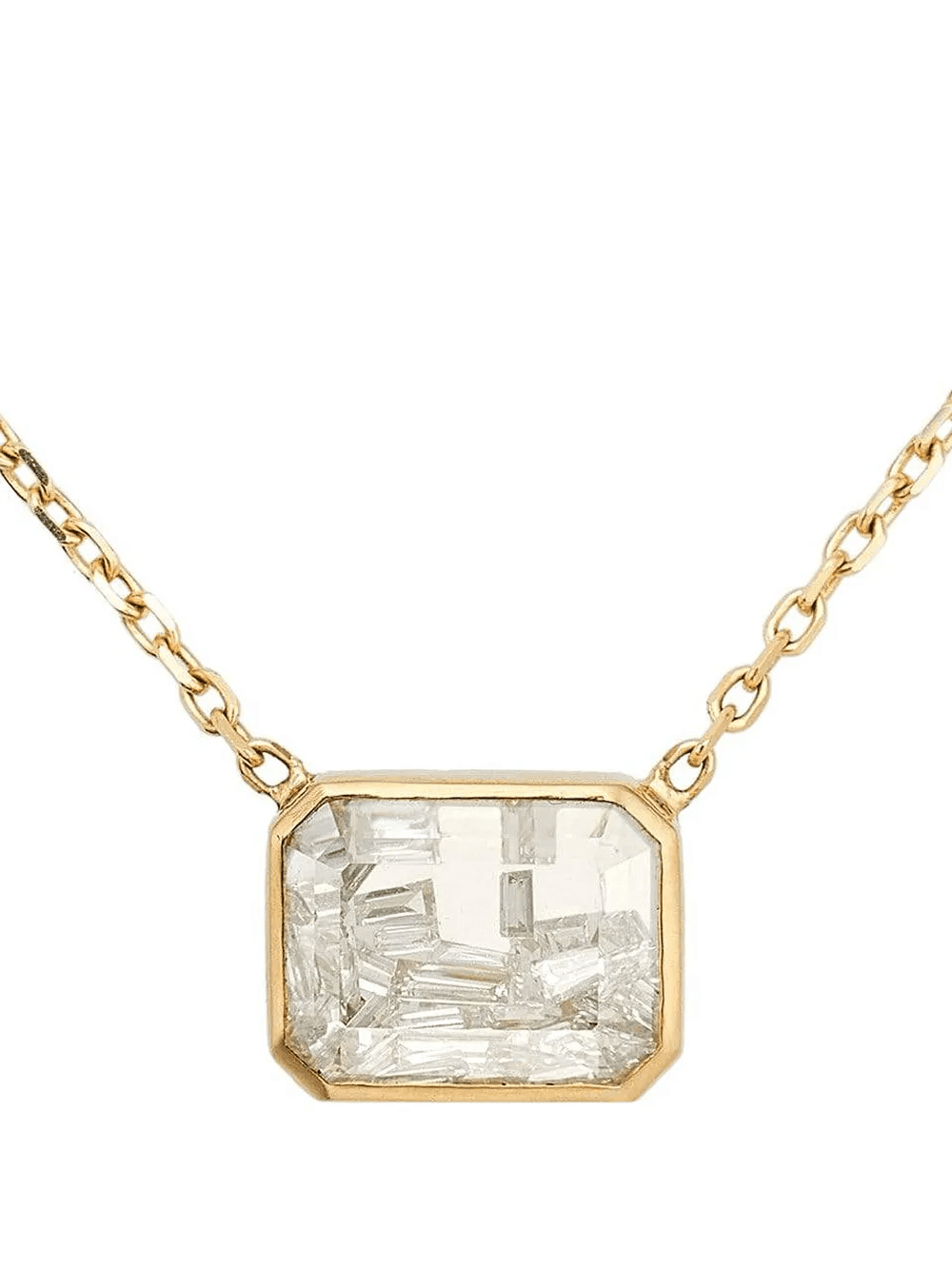18kt yellow gold Esmeralda diamond shaker pendant necklace - Image 1