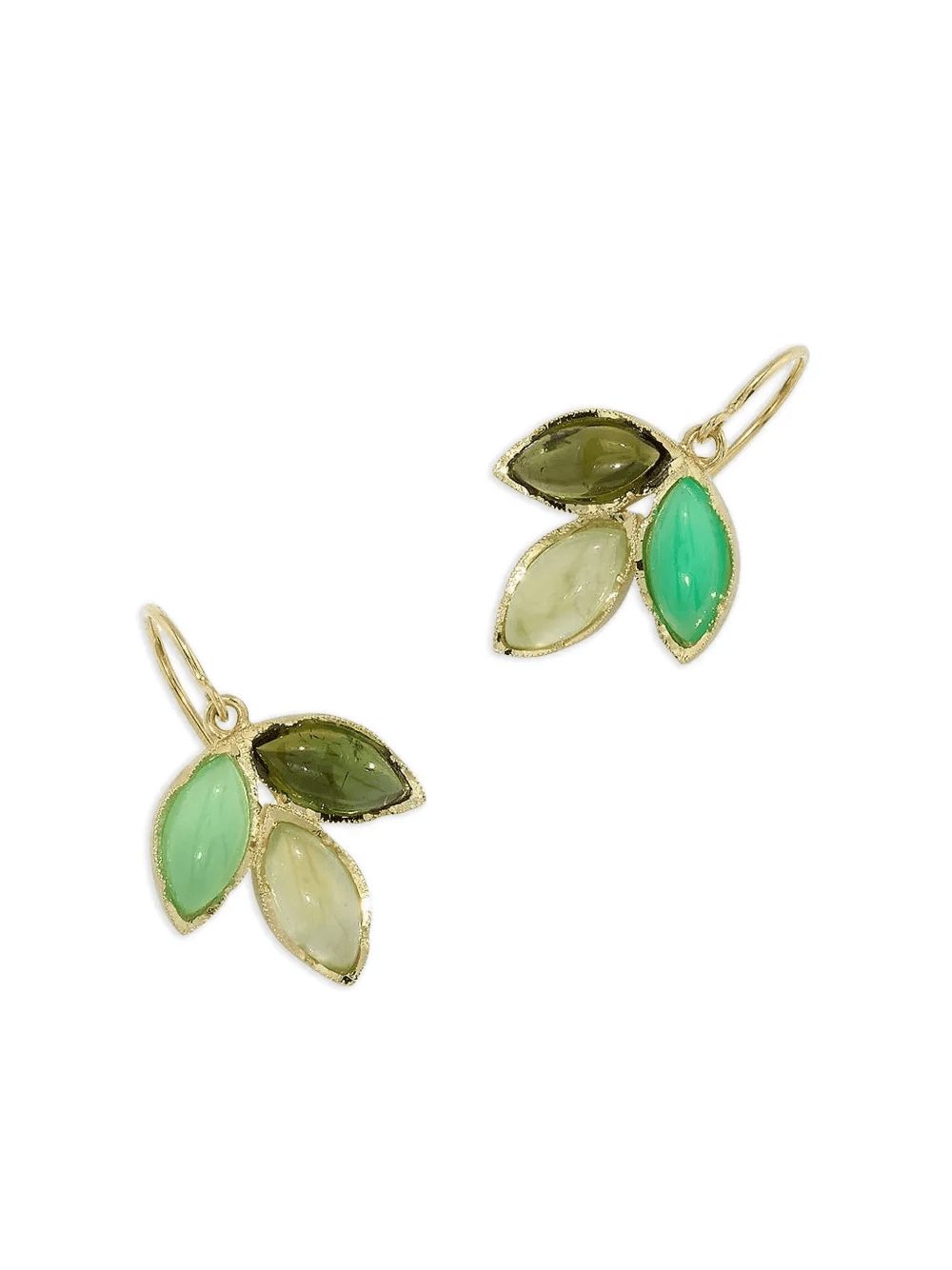 18kt yellow gold Classic Trio Dew multi-stone earrings - Image 1