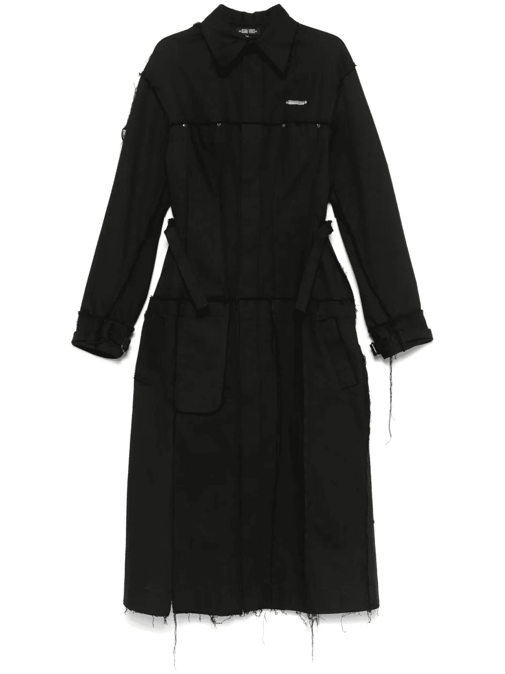 darted denim trench coat - Image 1