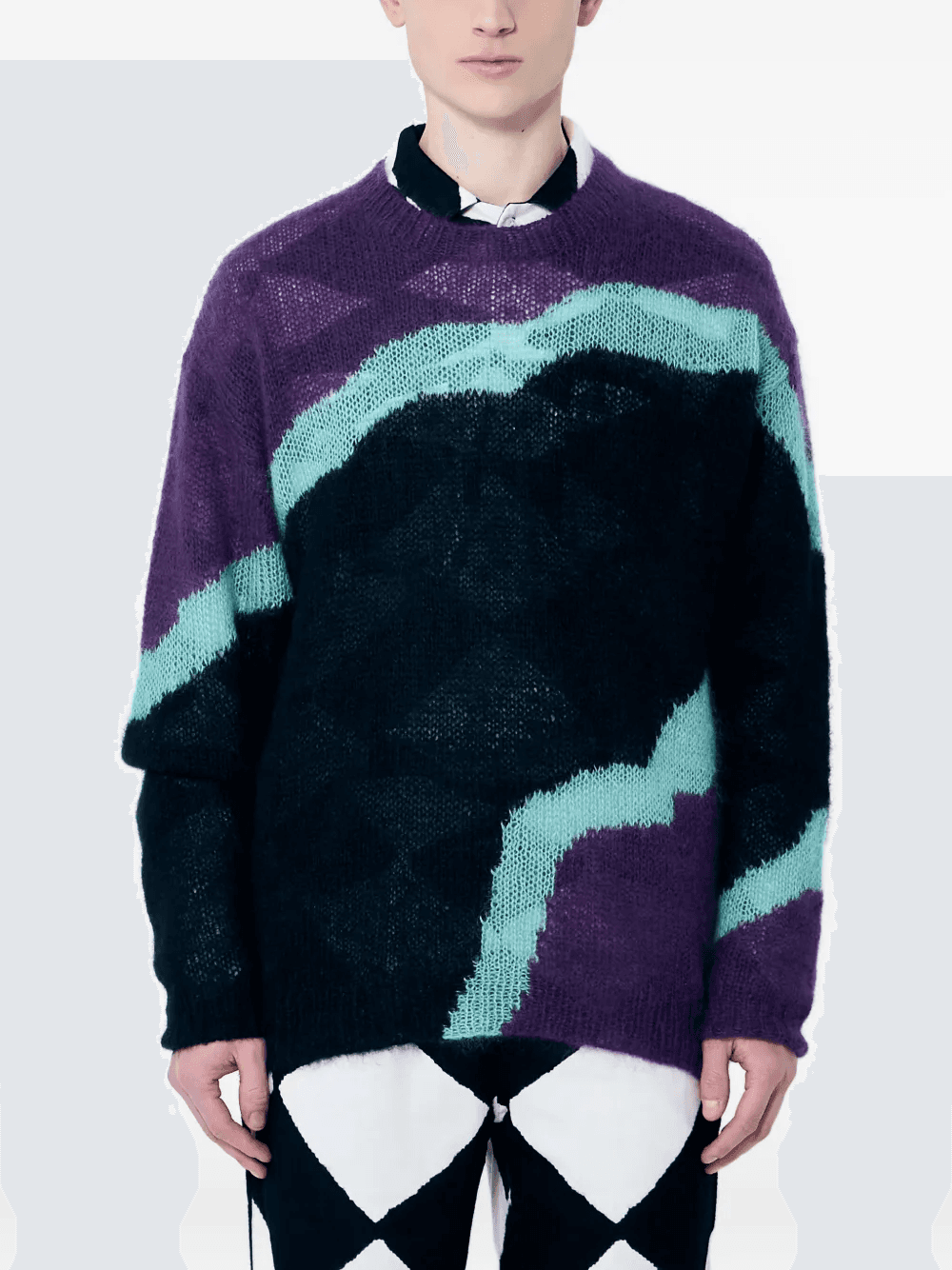 colour-block crew-neck sweater - Image 1