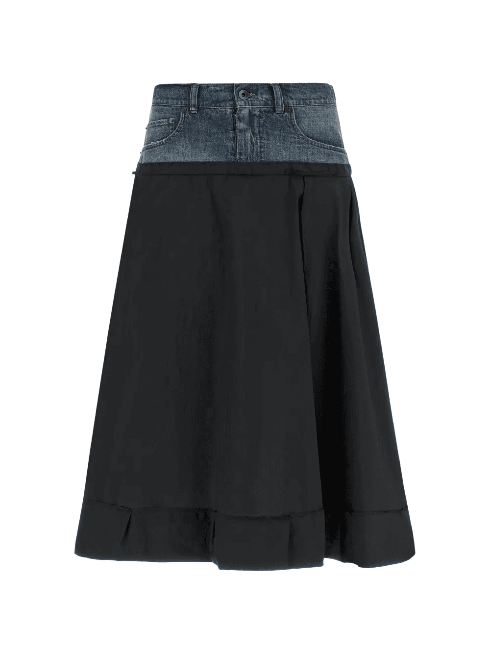 denim insert midi skirt - Image 1