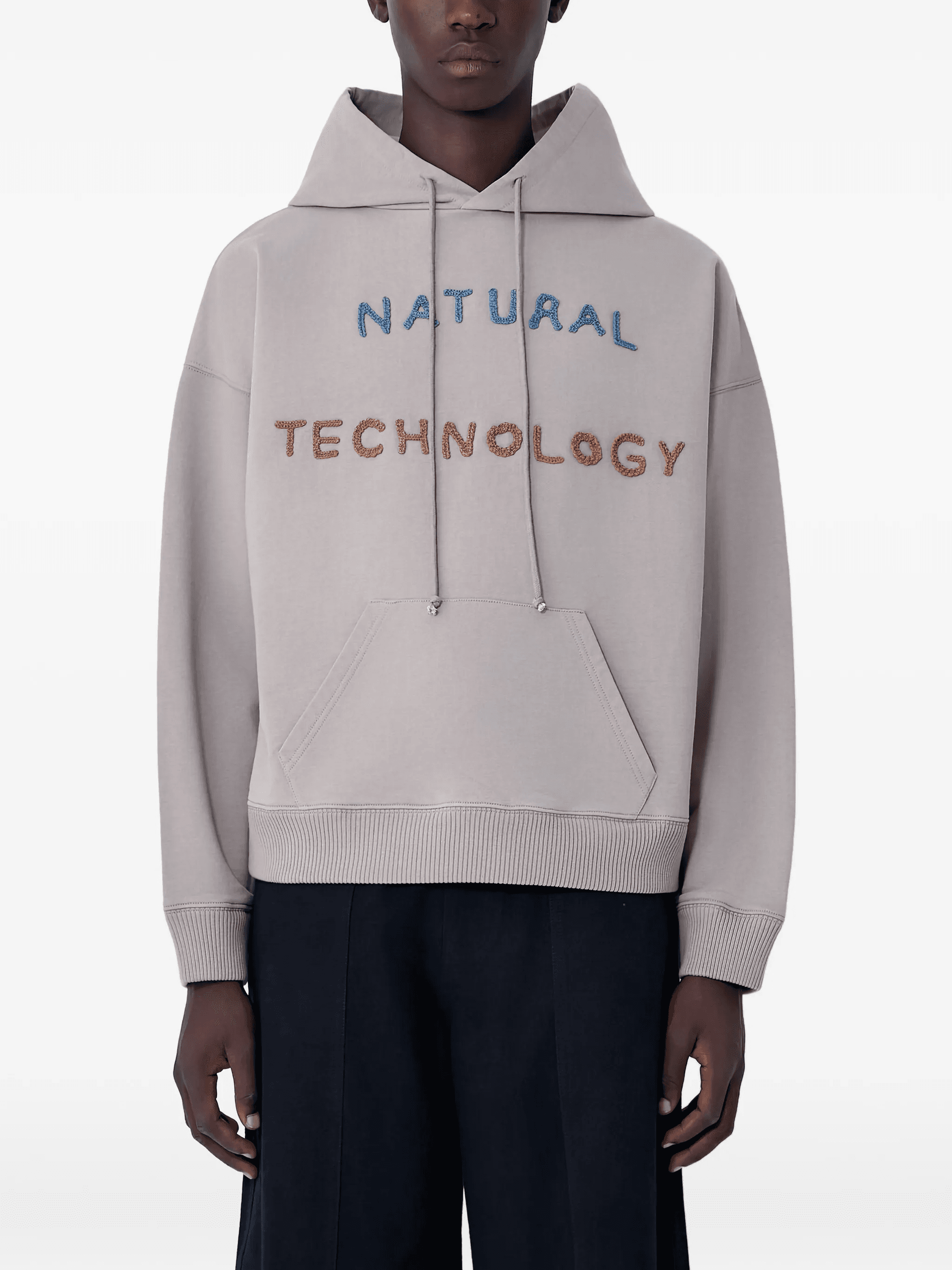hooded text-motif sweater - Image 1