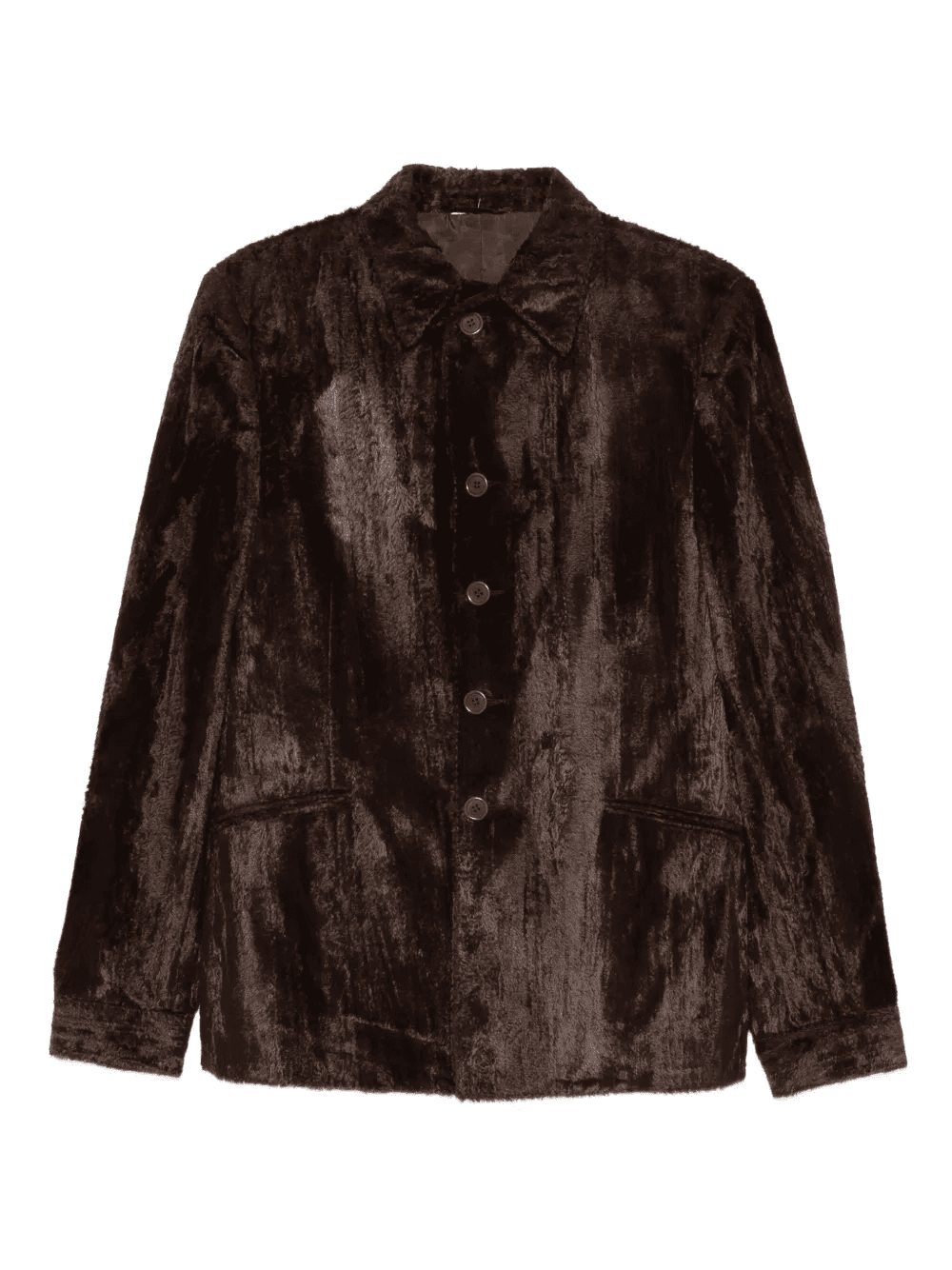 1990s faux-fur single-breasted jacket - Image 1