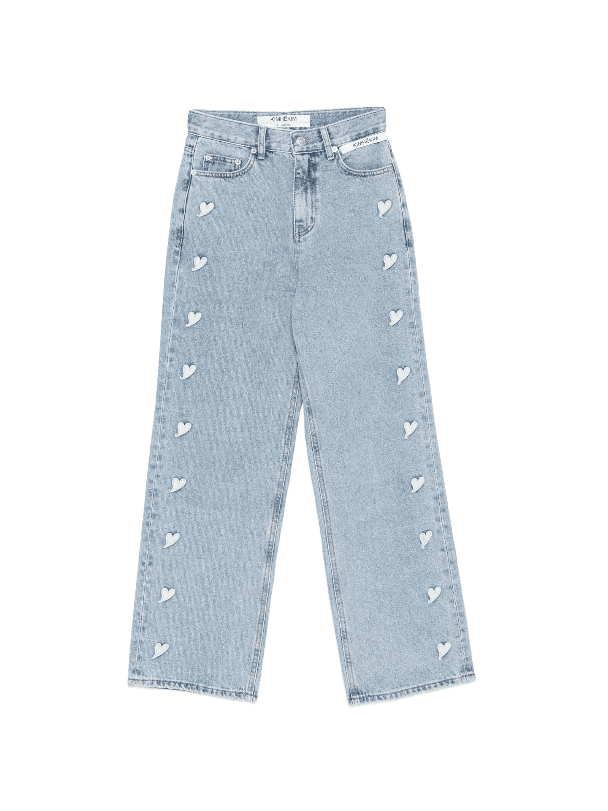 heart-motif denim jeans - Image 1