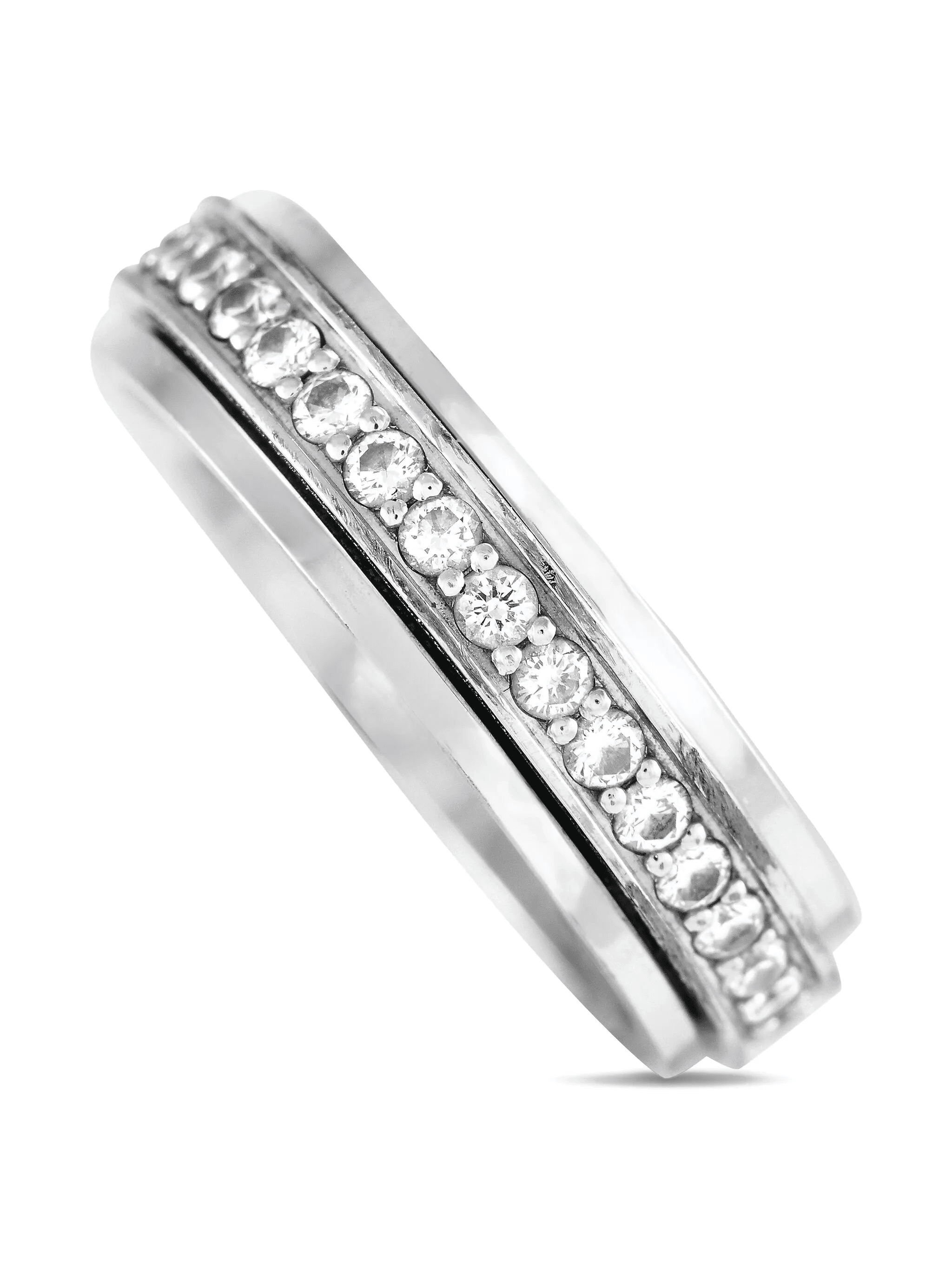 18K white gold diamond ring - Image 1