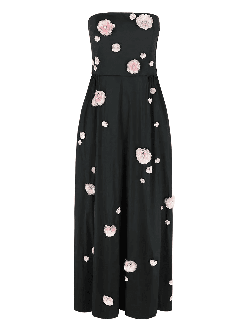 floral-appliqué strapless dress - Image 1