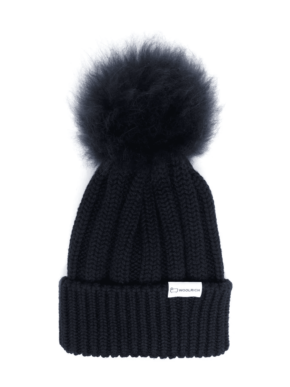 logo-patch pompom beanie - Image 1