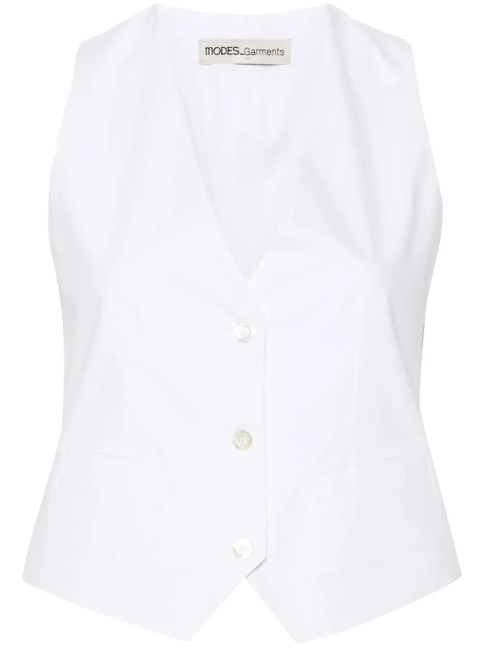 V-neck cotton waistcoat - Image 1