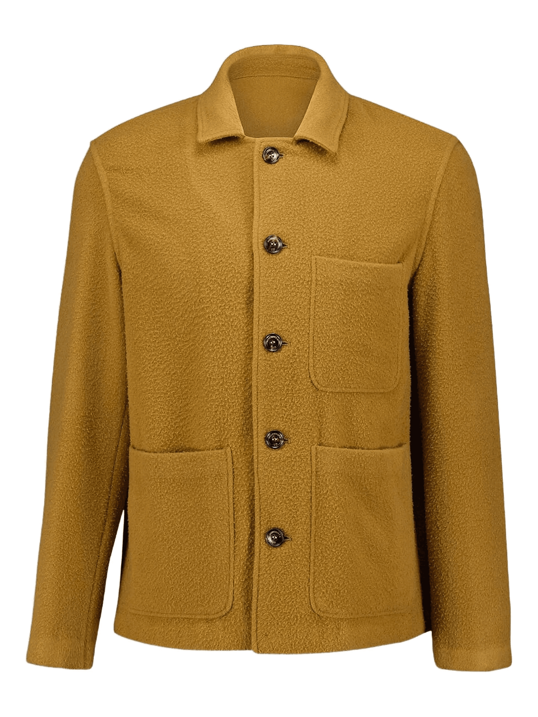 button-up cashmere shirt jacket - Image 1