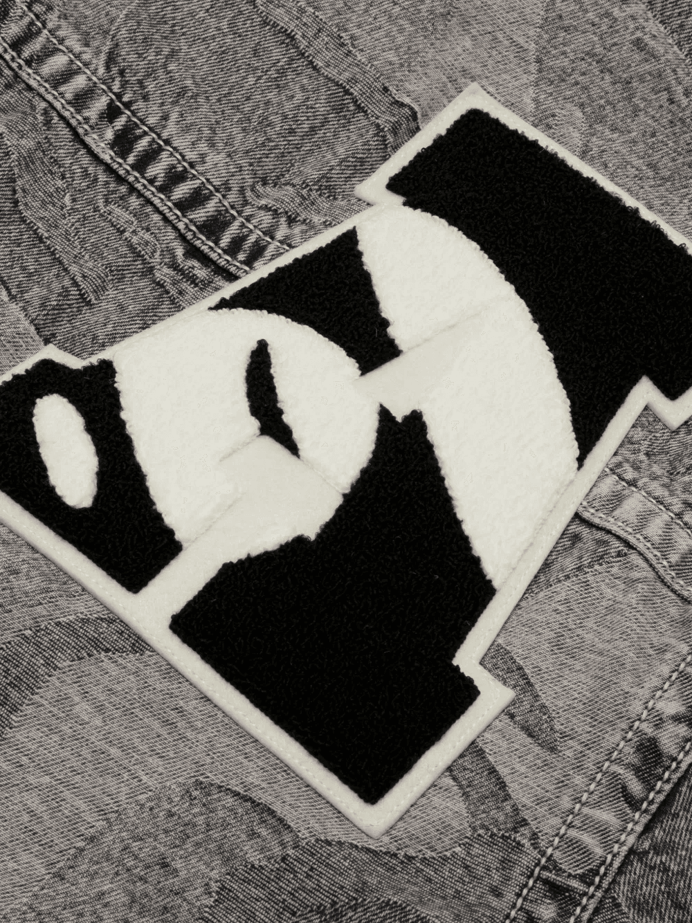 panelled hooded denim jacket — Image 2