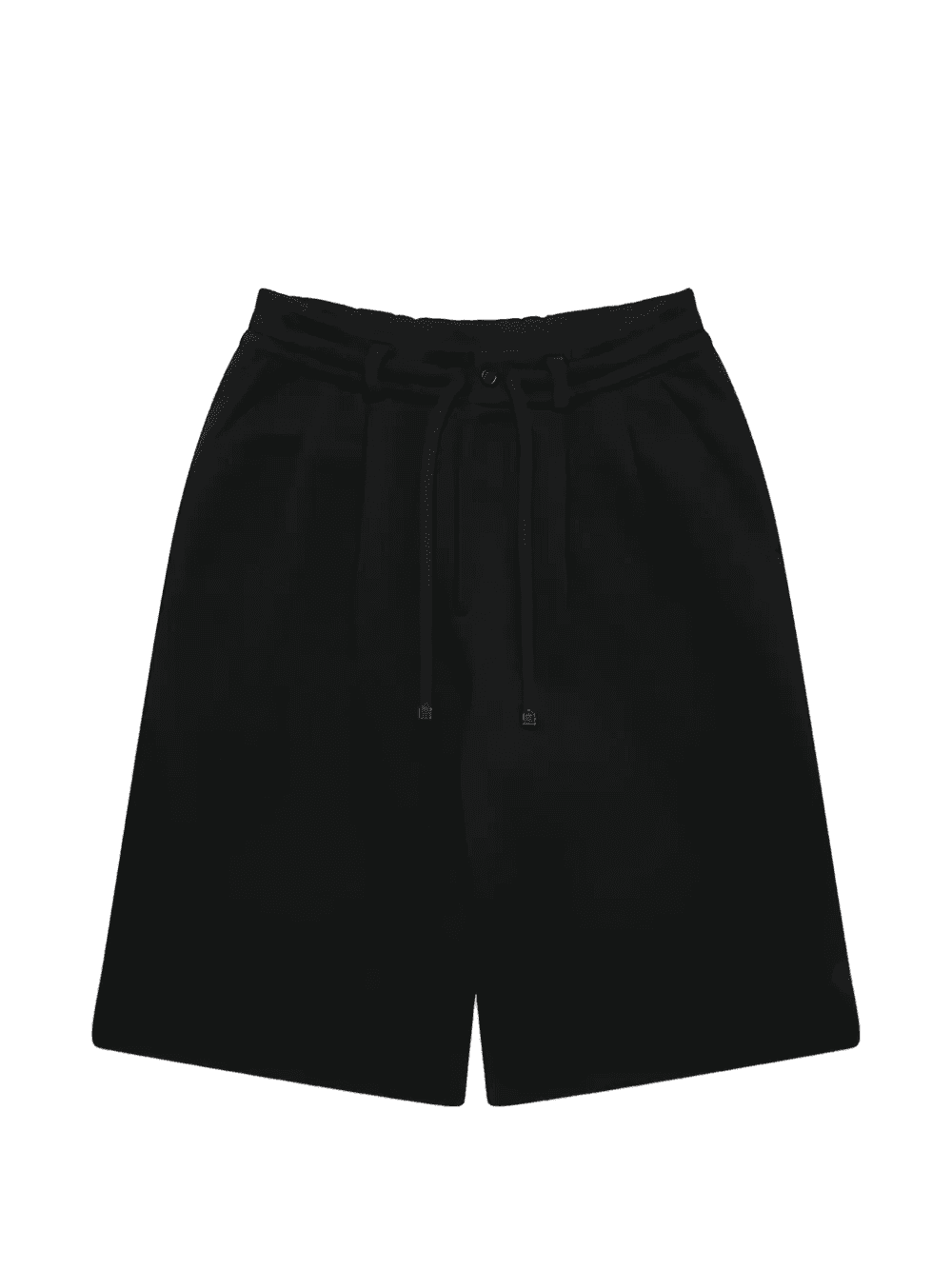 drawstring-detail pleated cotton shorts - Image 1