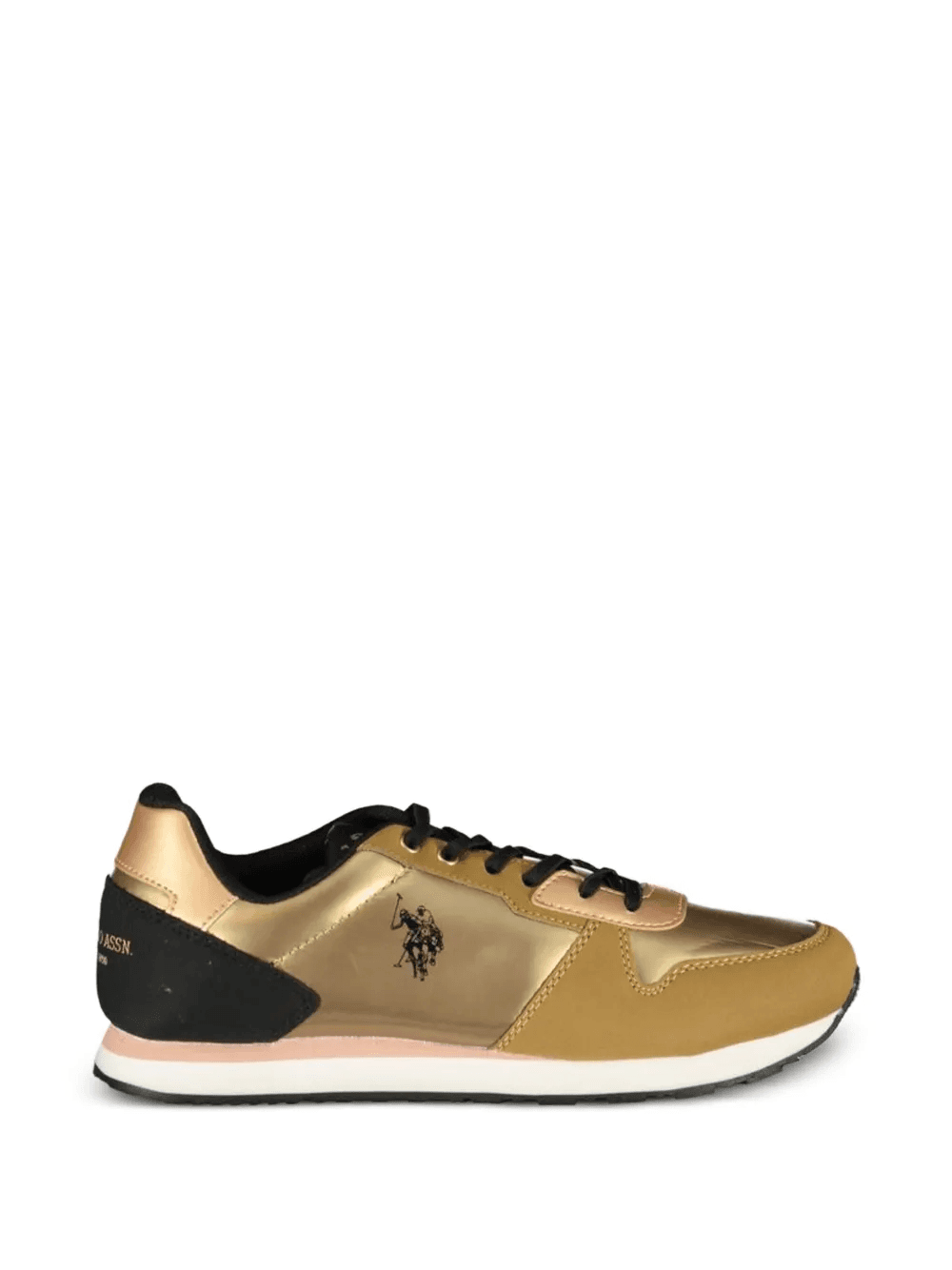 metallic-finish logo-detail sneakers - Image 1
