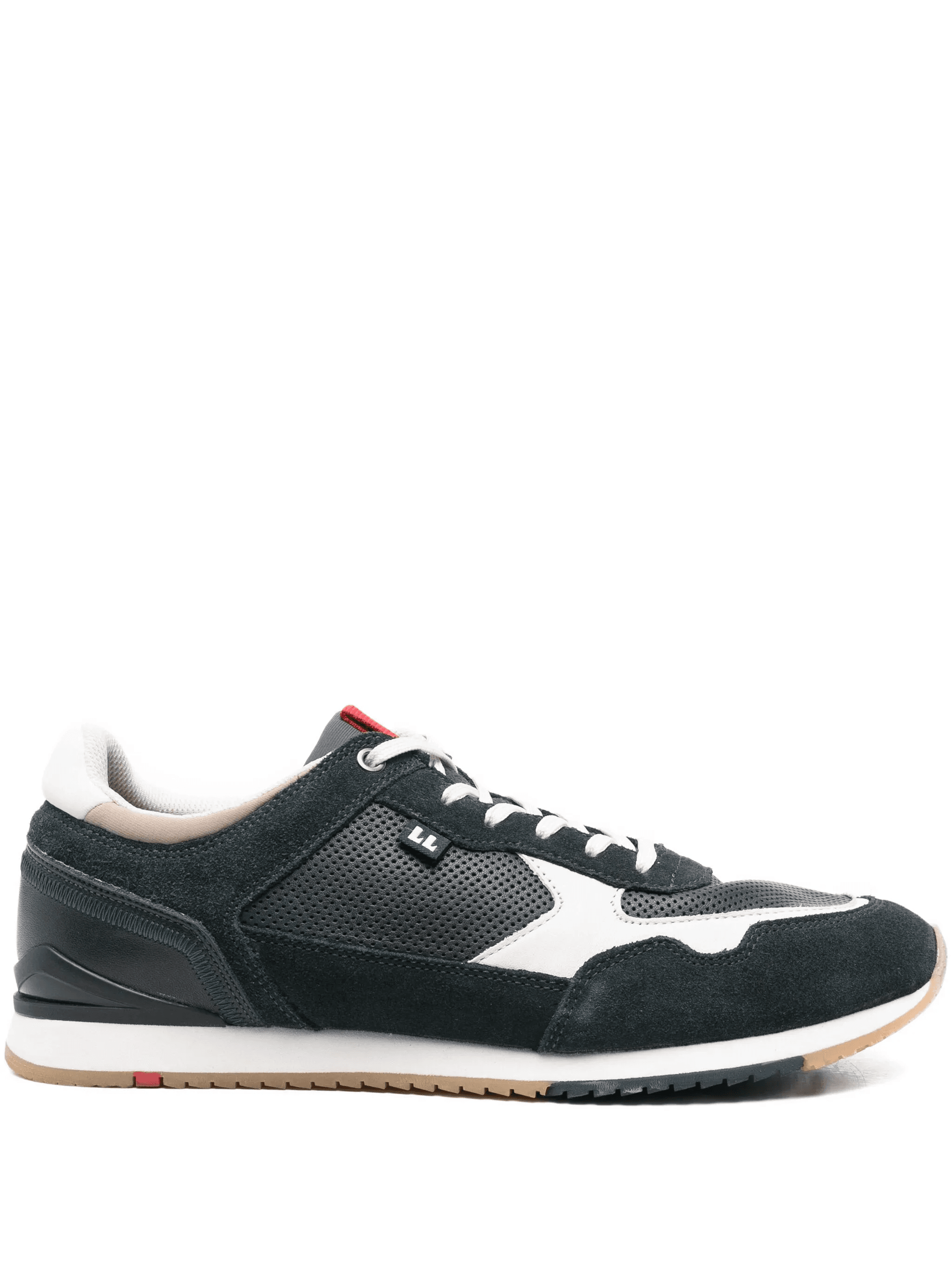 leather panelled suede sneakers - Image 1