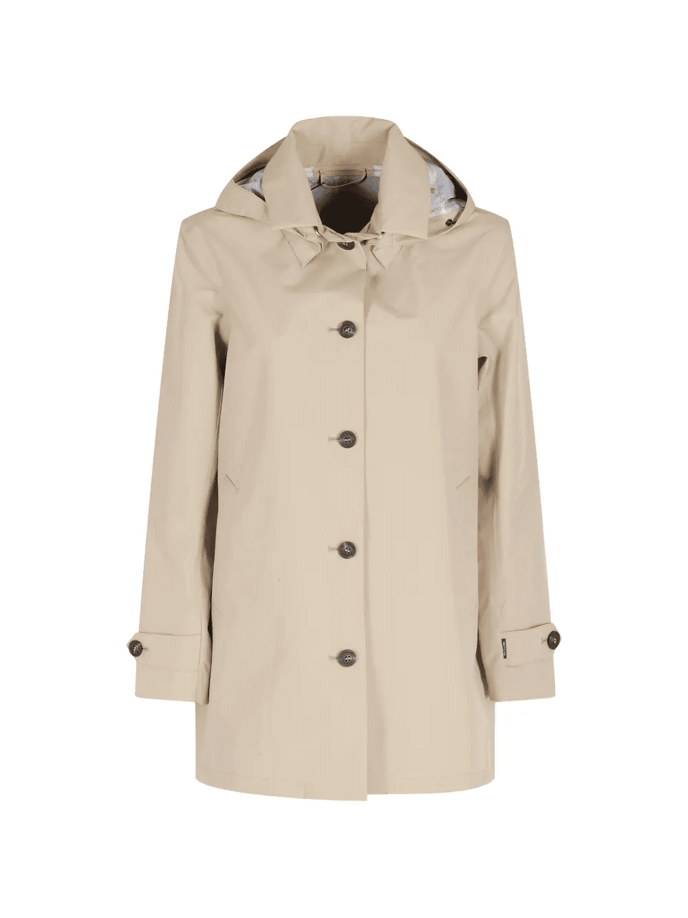 hooded button-up coat - Image 1