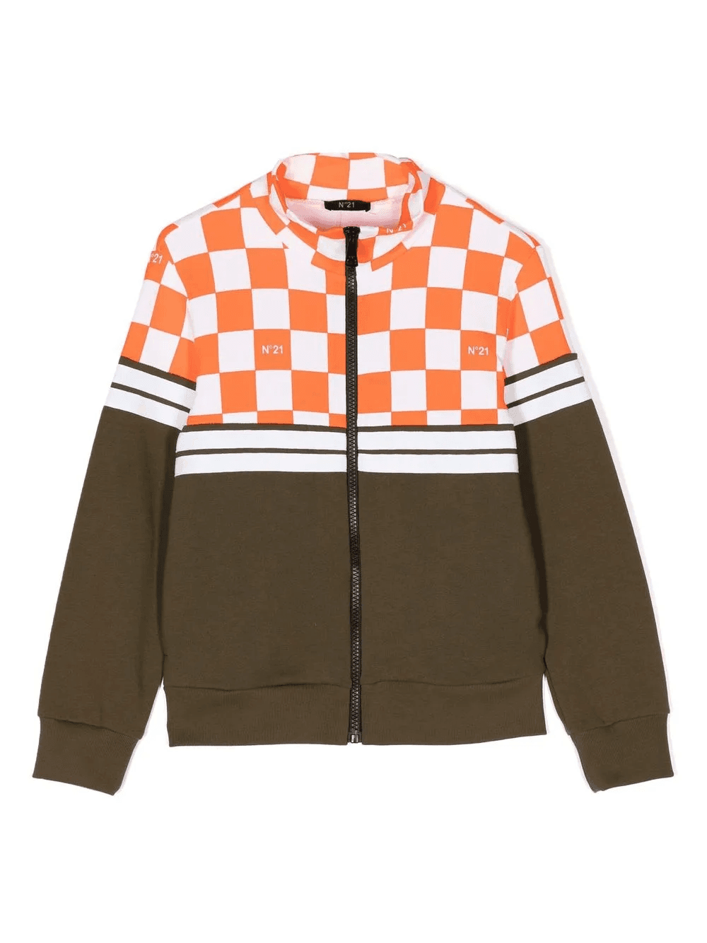 check-panelled zipped jacket - Image 1