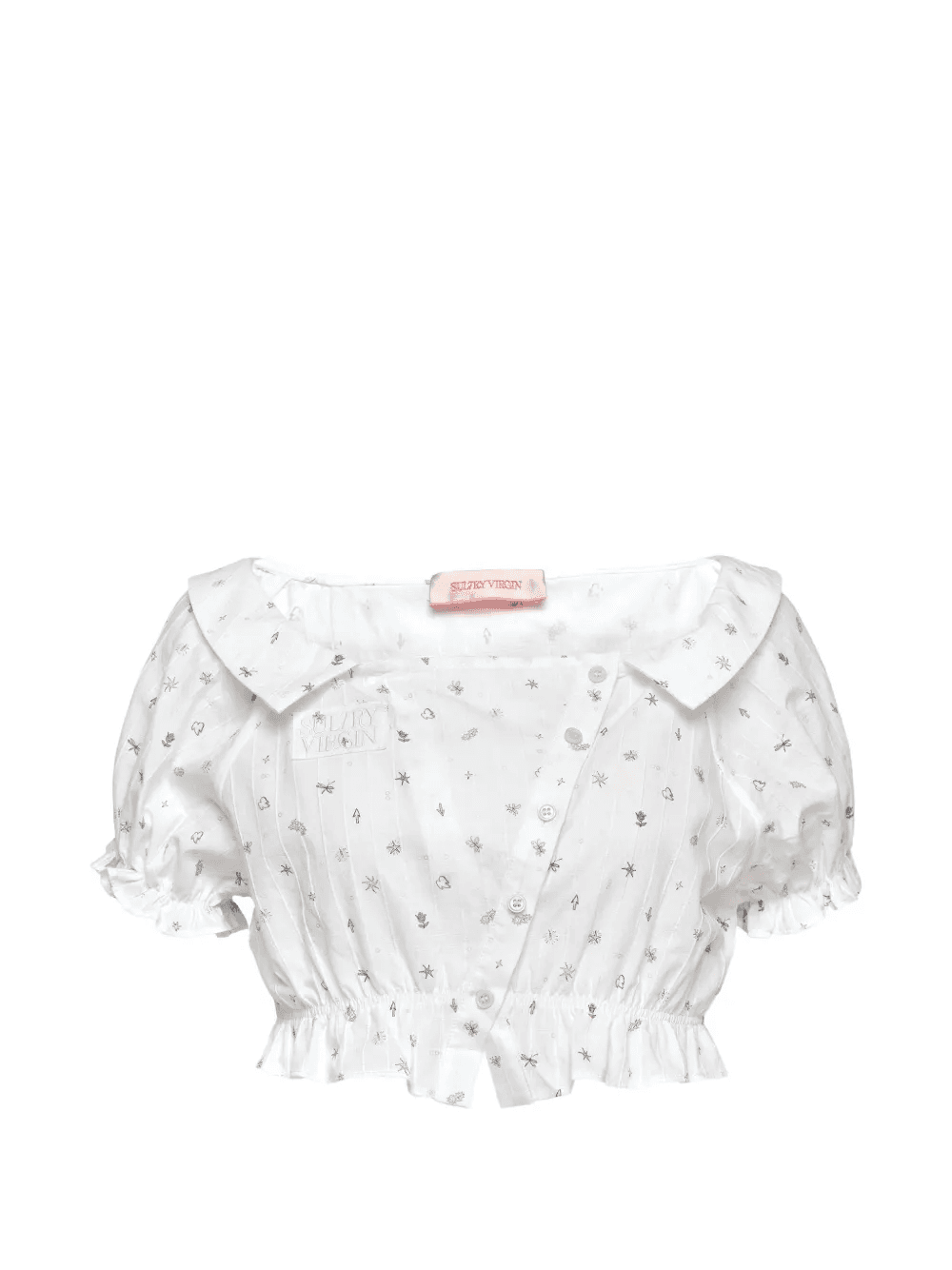 printed puff-sleeve blouse - Image 1