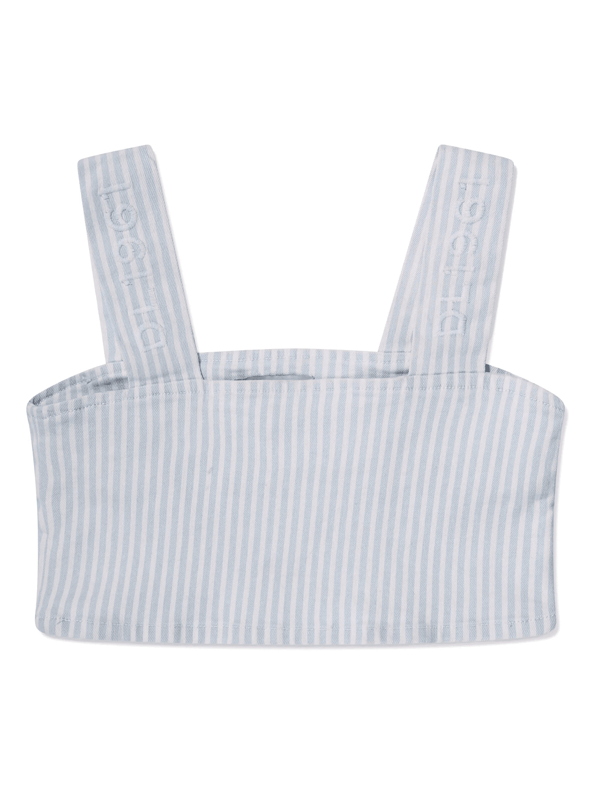stripe-pattern denim cropped top - Image 1