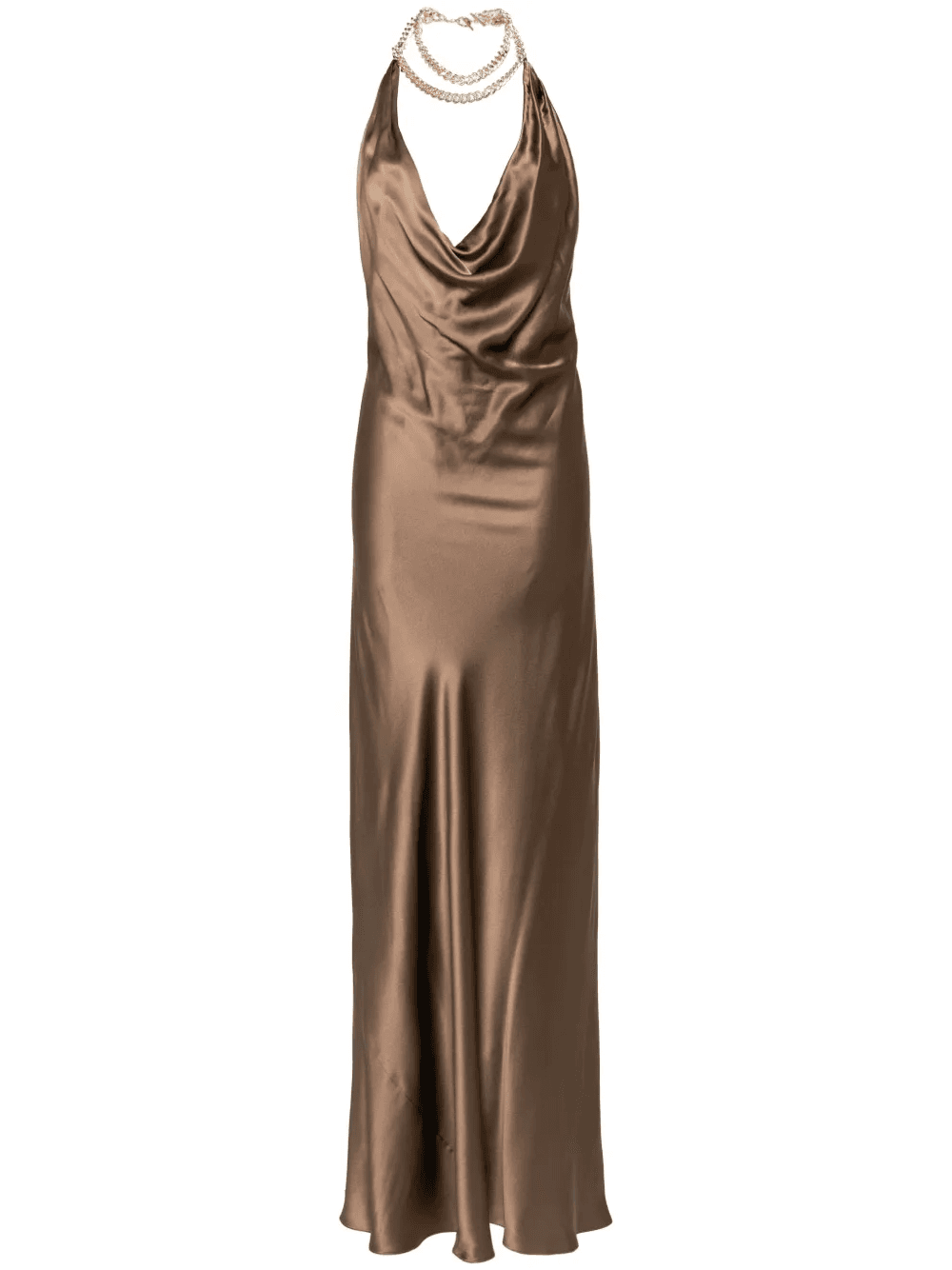 draped halterneck dress - Image 1