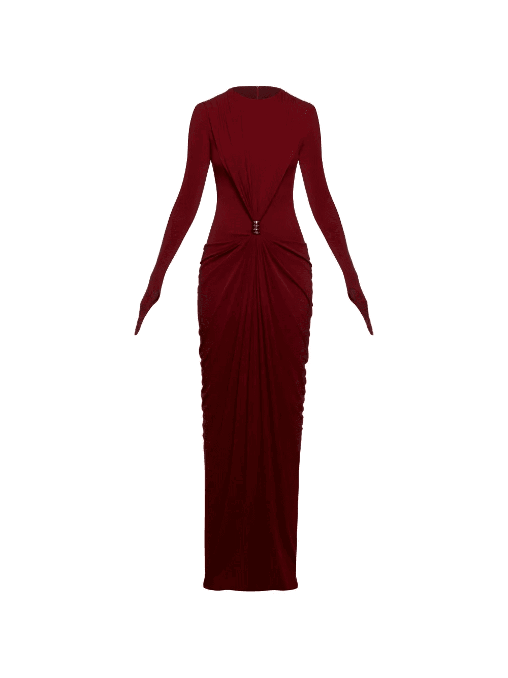 Zayra long-sleeve draped dress - Image 1