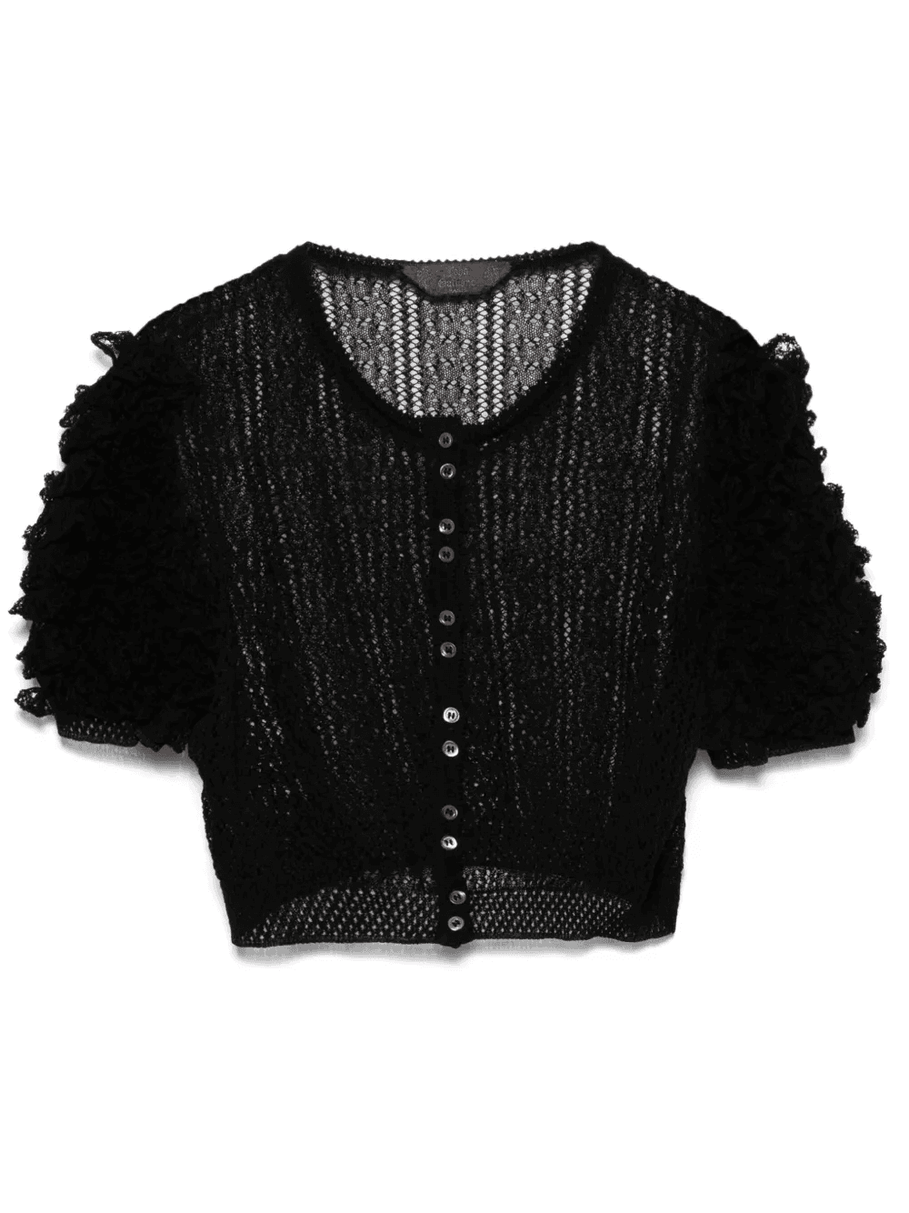 1990s ruffle-sleeves crop top - Image 1