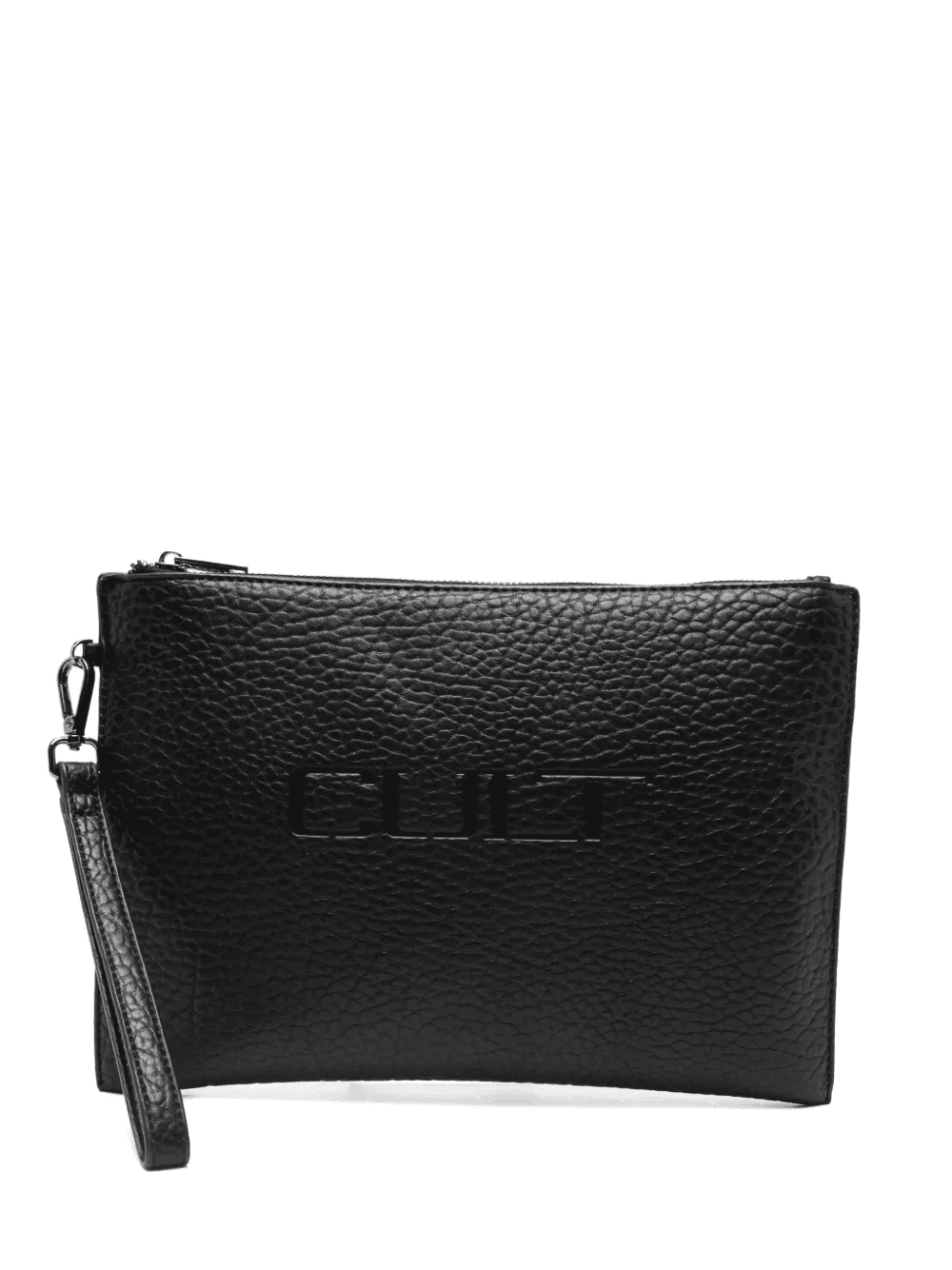 logo-embossed zip clutch bag - Image 1