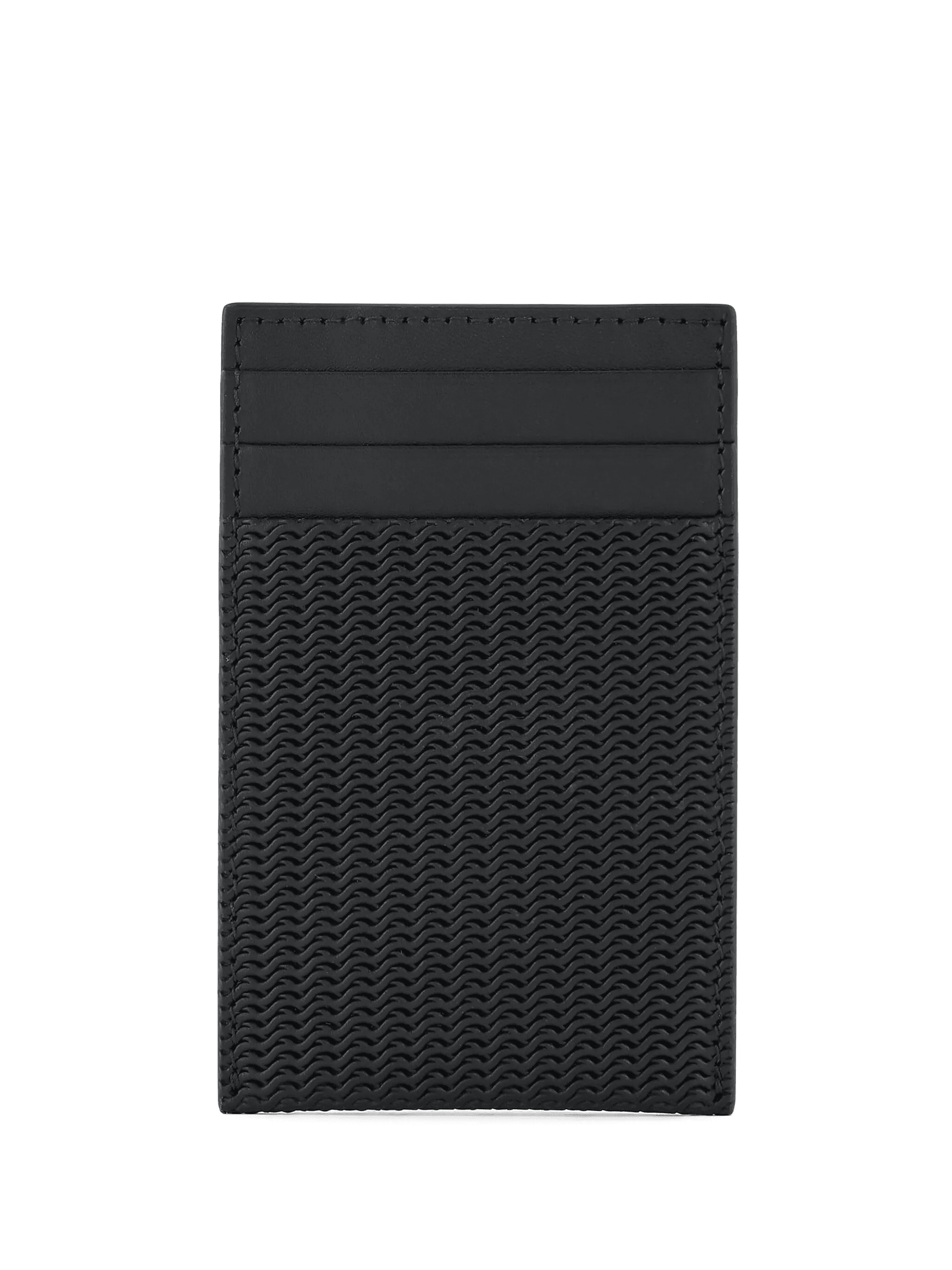 logo-plaque woven leather cardholder - Image 1