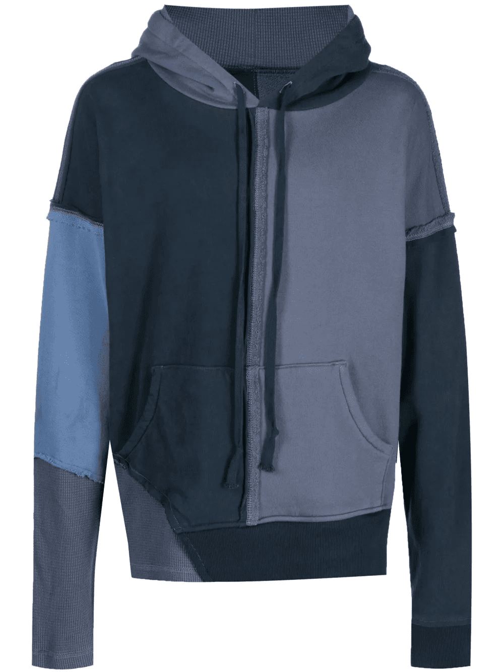 tonal panelled hoodie - Image 1