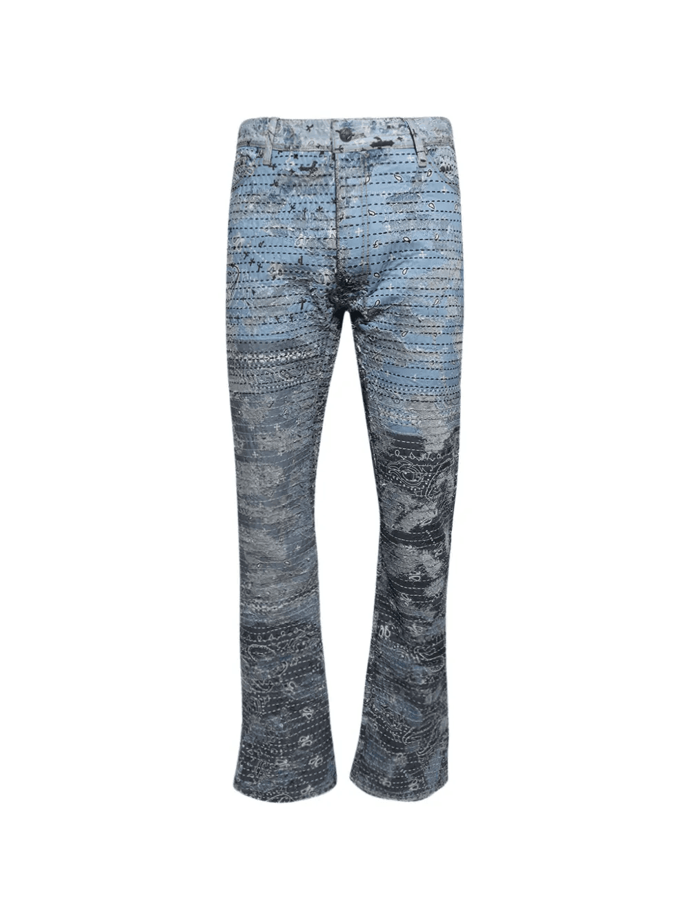 patchwork print jeans - Image 1