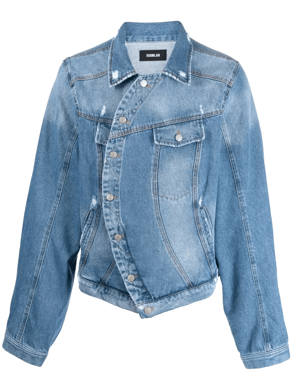 ripped-detail denim jacket - Image 1