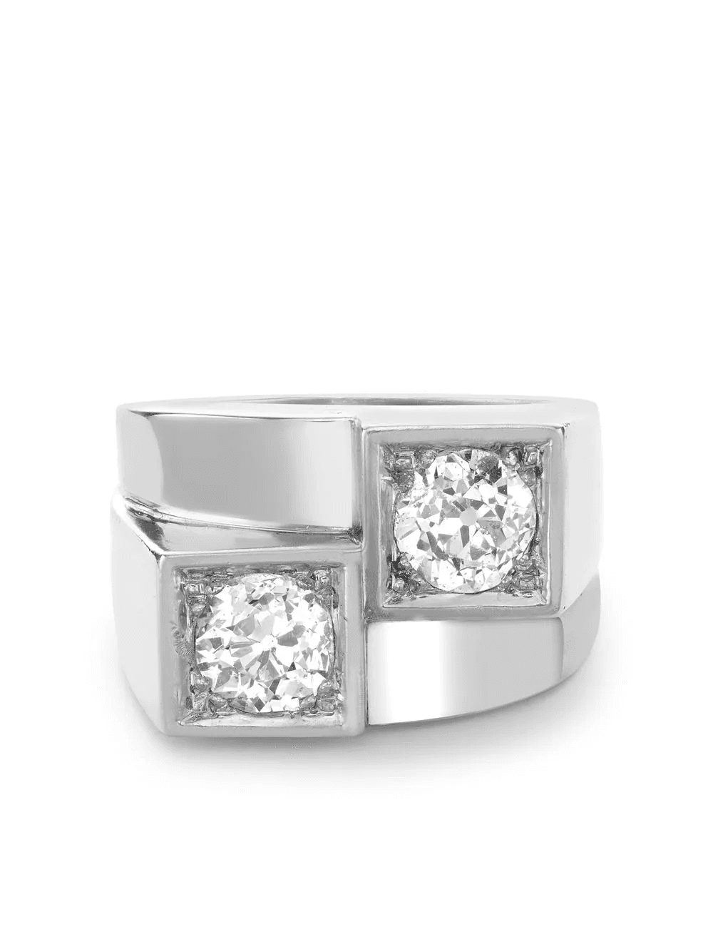 platinum Art Deco Boivin Chevalier Style diamond ring - Image 1