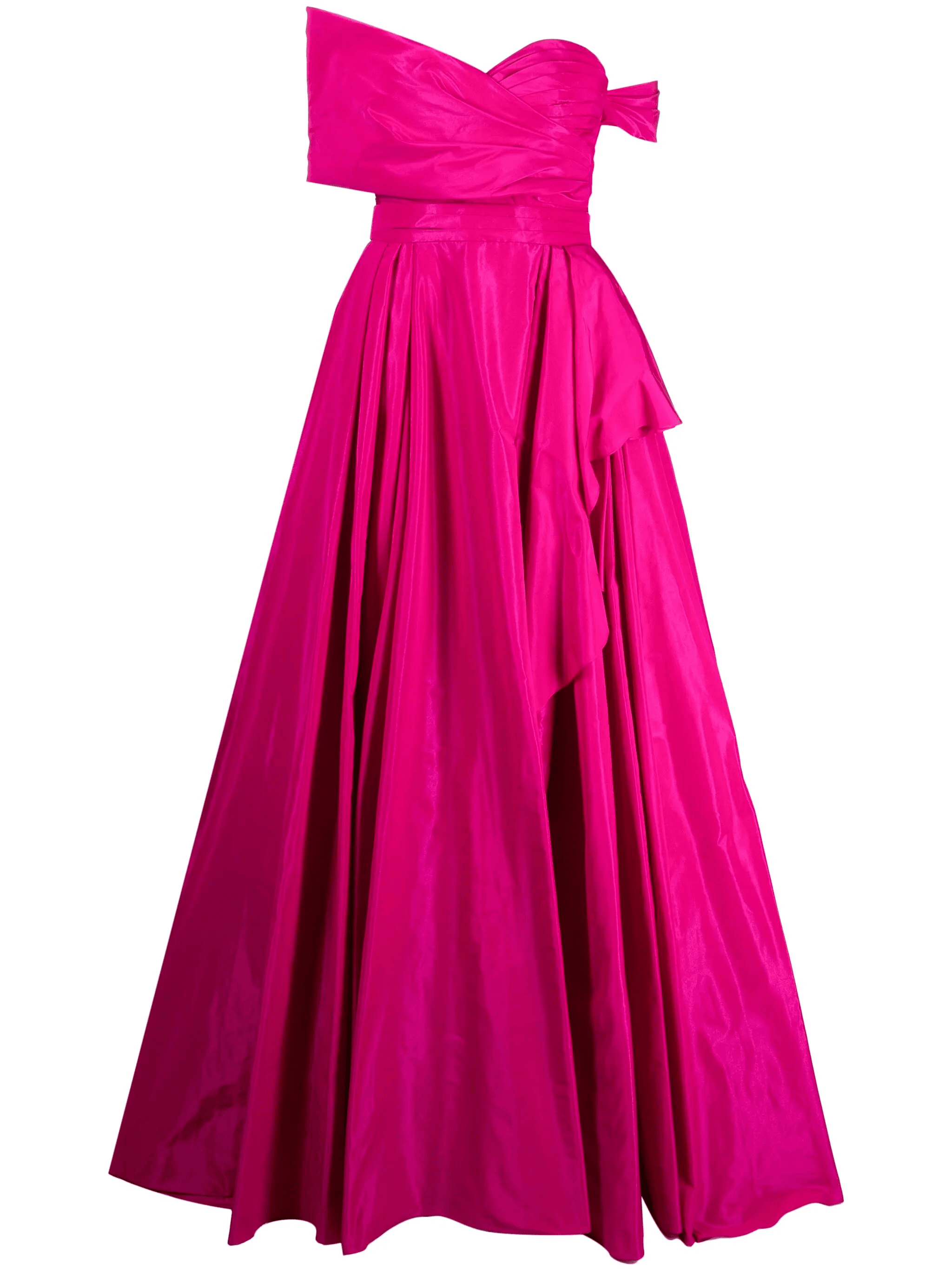 asymmetric off-shoulder silk gown - Image 1