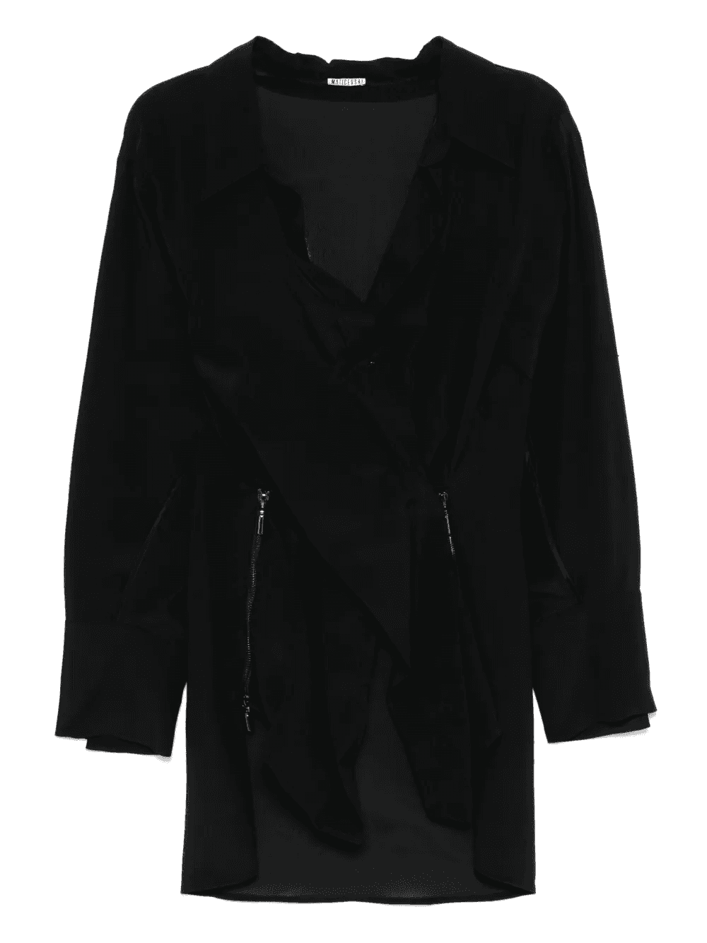 v-neck overlap multiway zip shirt - Image 1