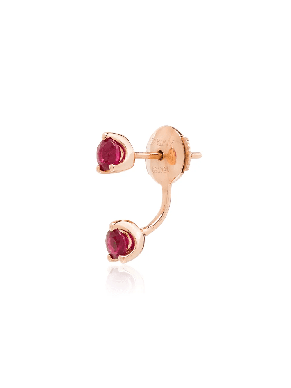 Orbit 18kt rose gold ruby earring - Image 1
