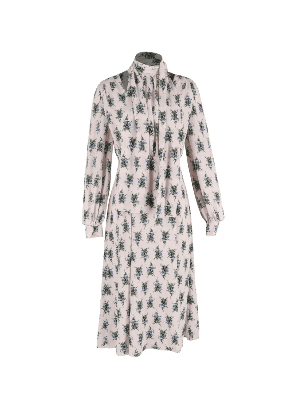 floral-print long-sleeve midi dress - Image 1
