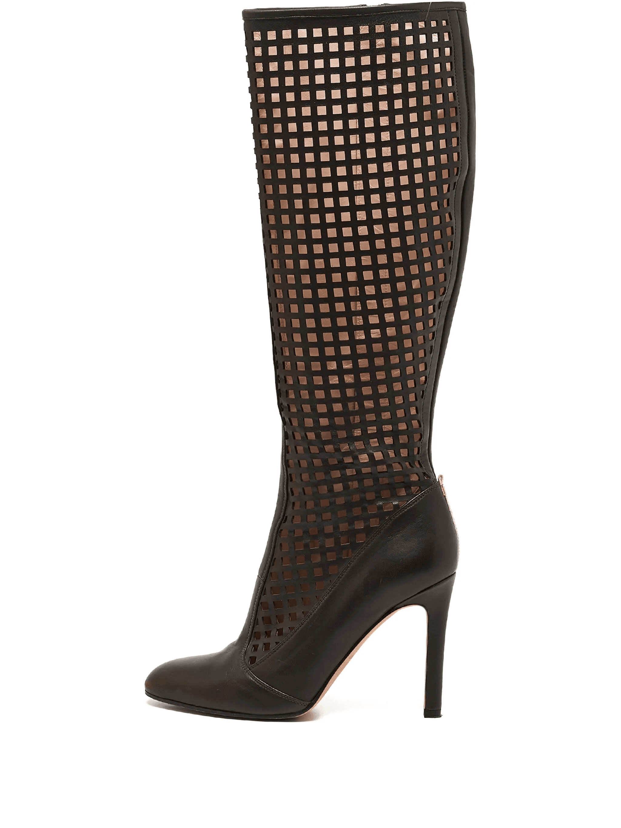 cut-out leather knee-high boots - Image 1