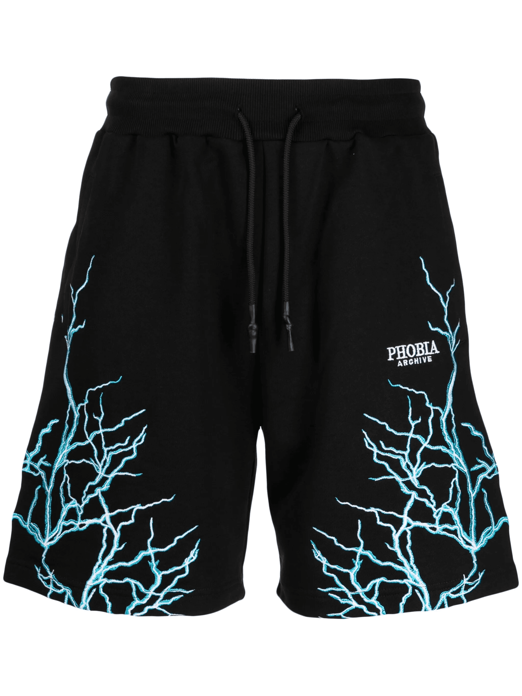 Lightning-embroidered cotton shorts - Image 1