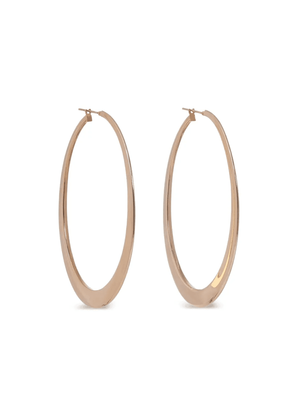 Yellow Gold Crescent Oval Hoops - Image 1