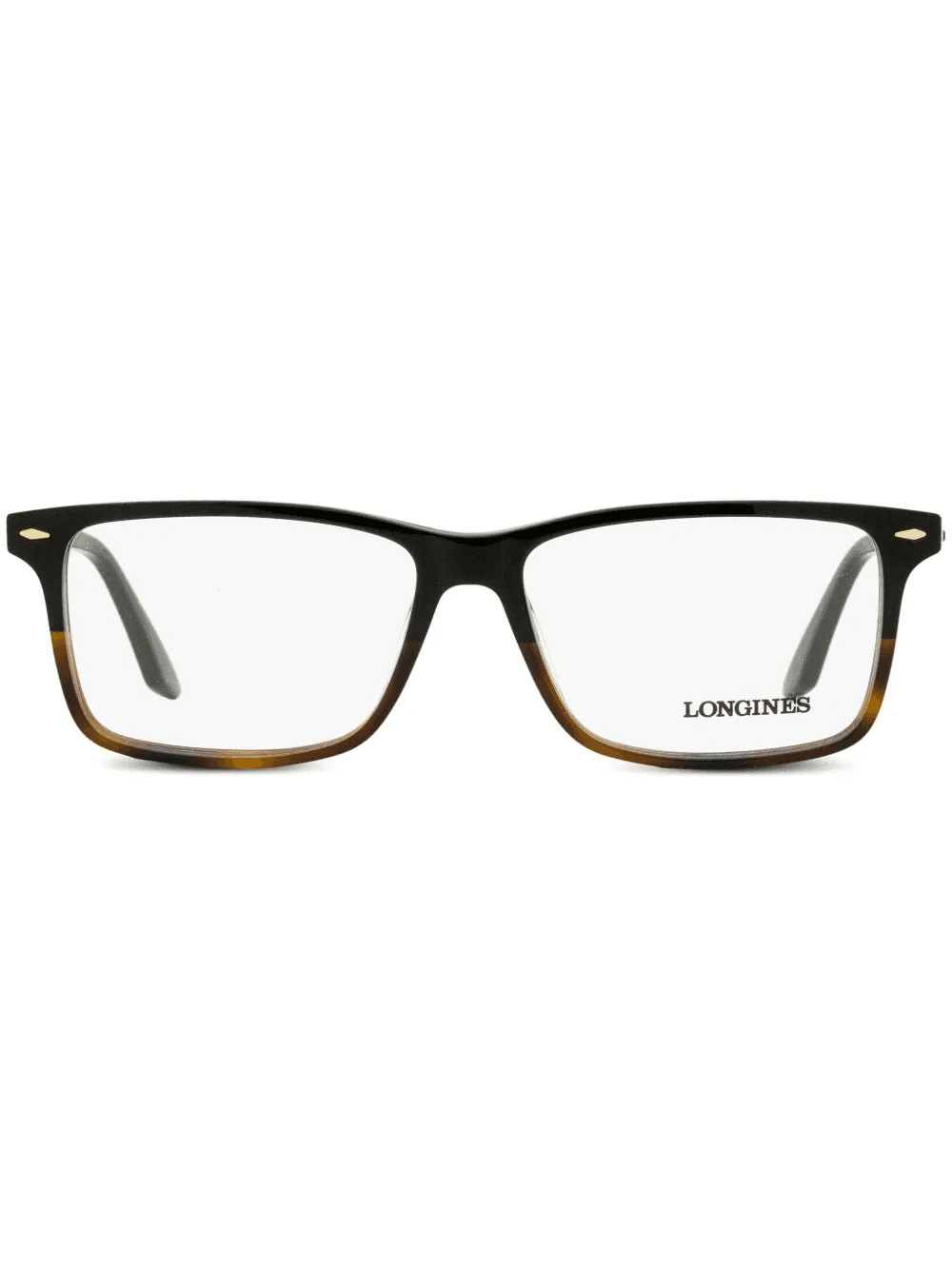 two-tone rectangle-frame glasses - Image 1