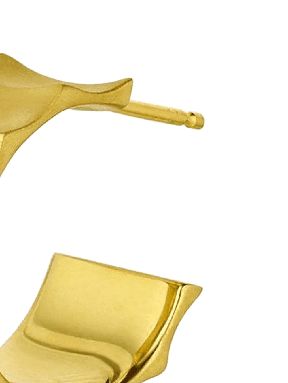 18K yellow gold Wave hoop earrings - Image 1