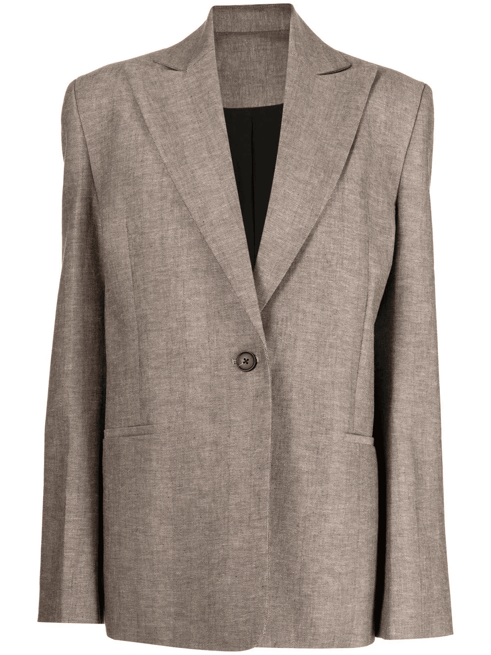 single-breasted linen-cotton blazer - Image 1