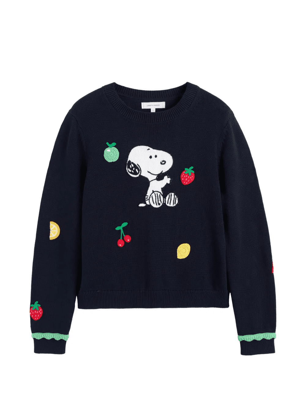 Snoopy fruity-details crewneck cotton sweater - Image 1