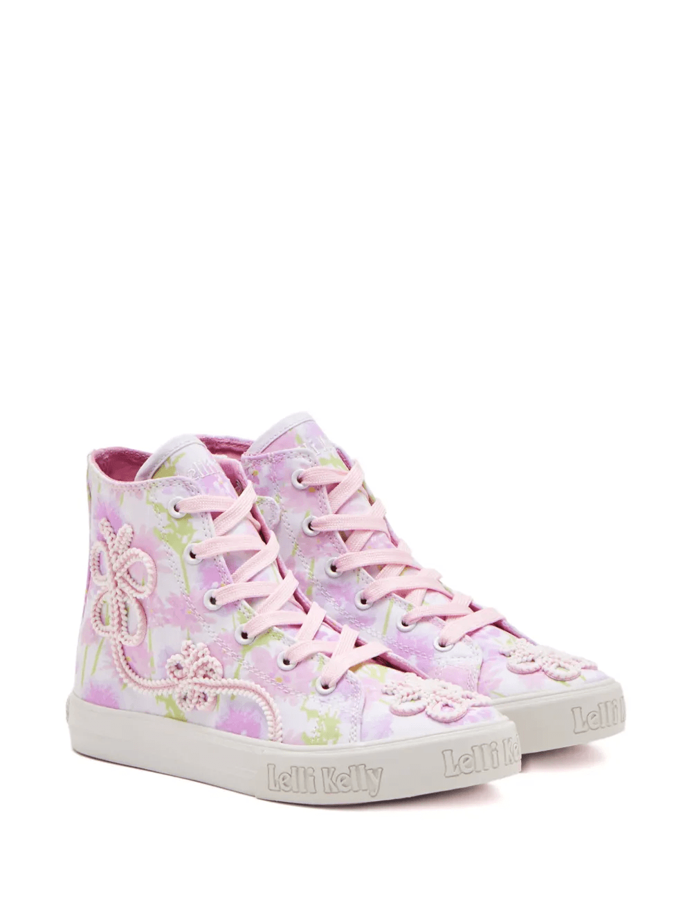 floral-appliqué sneakers - Image 1
