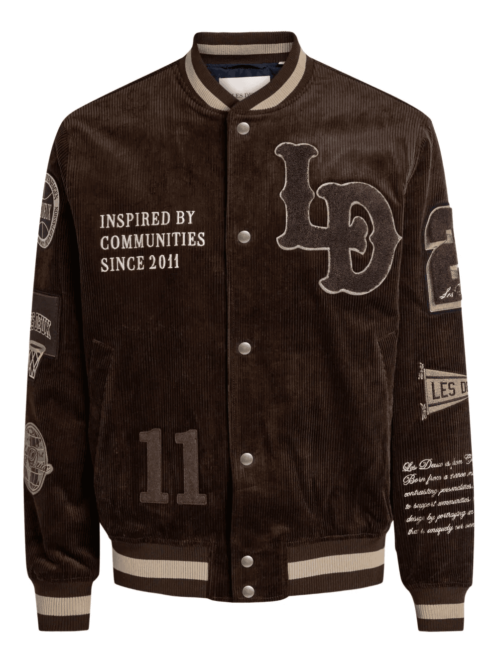 appliqués corduroy bomber jacket - Image 1
