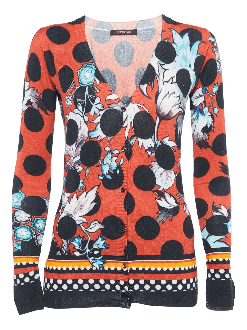 floral-print polka-dot cardigan - Image 1