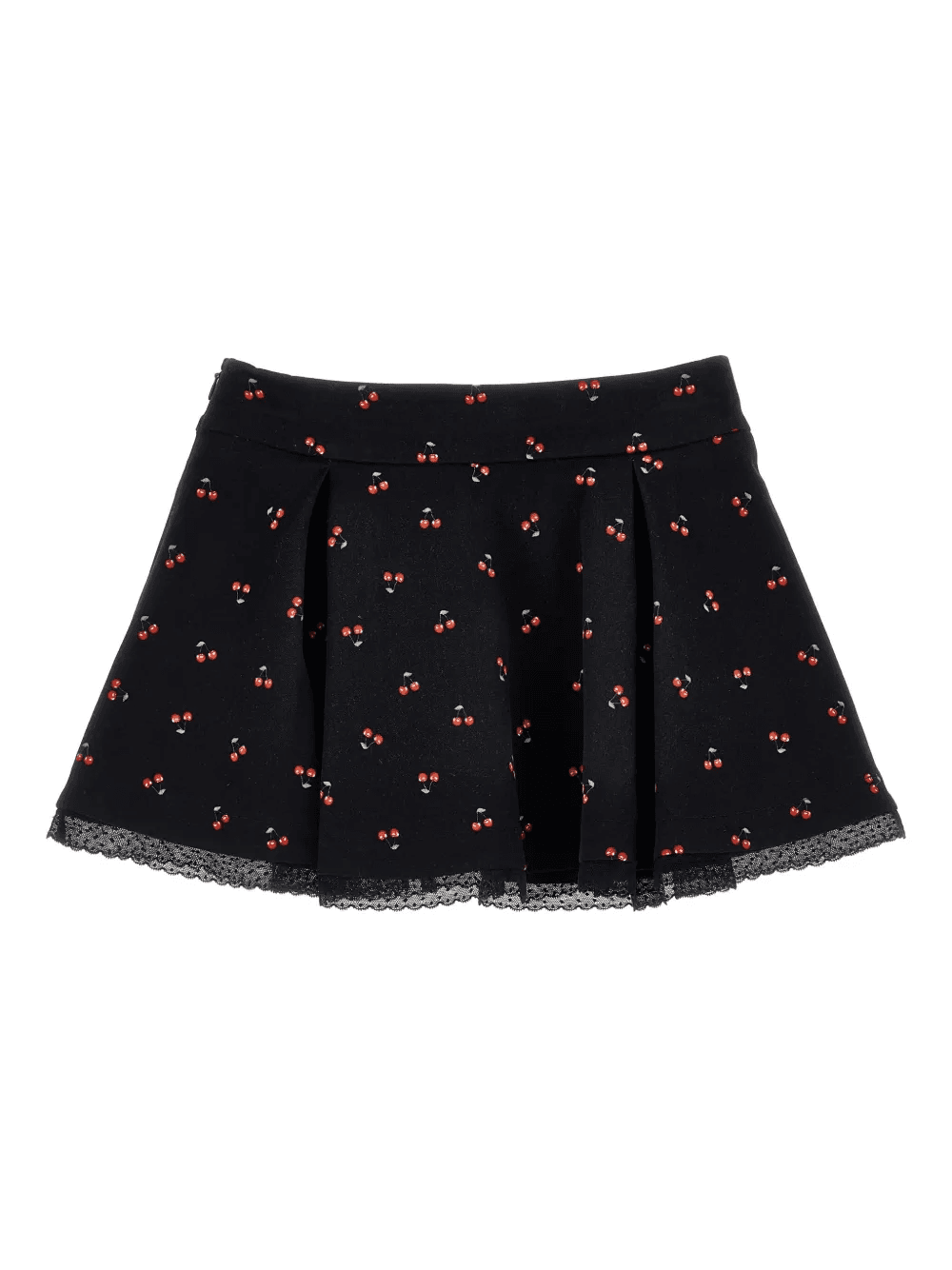 cherry-print pleated-details skirt - Image 1