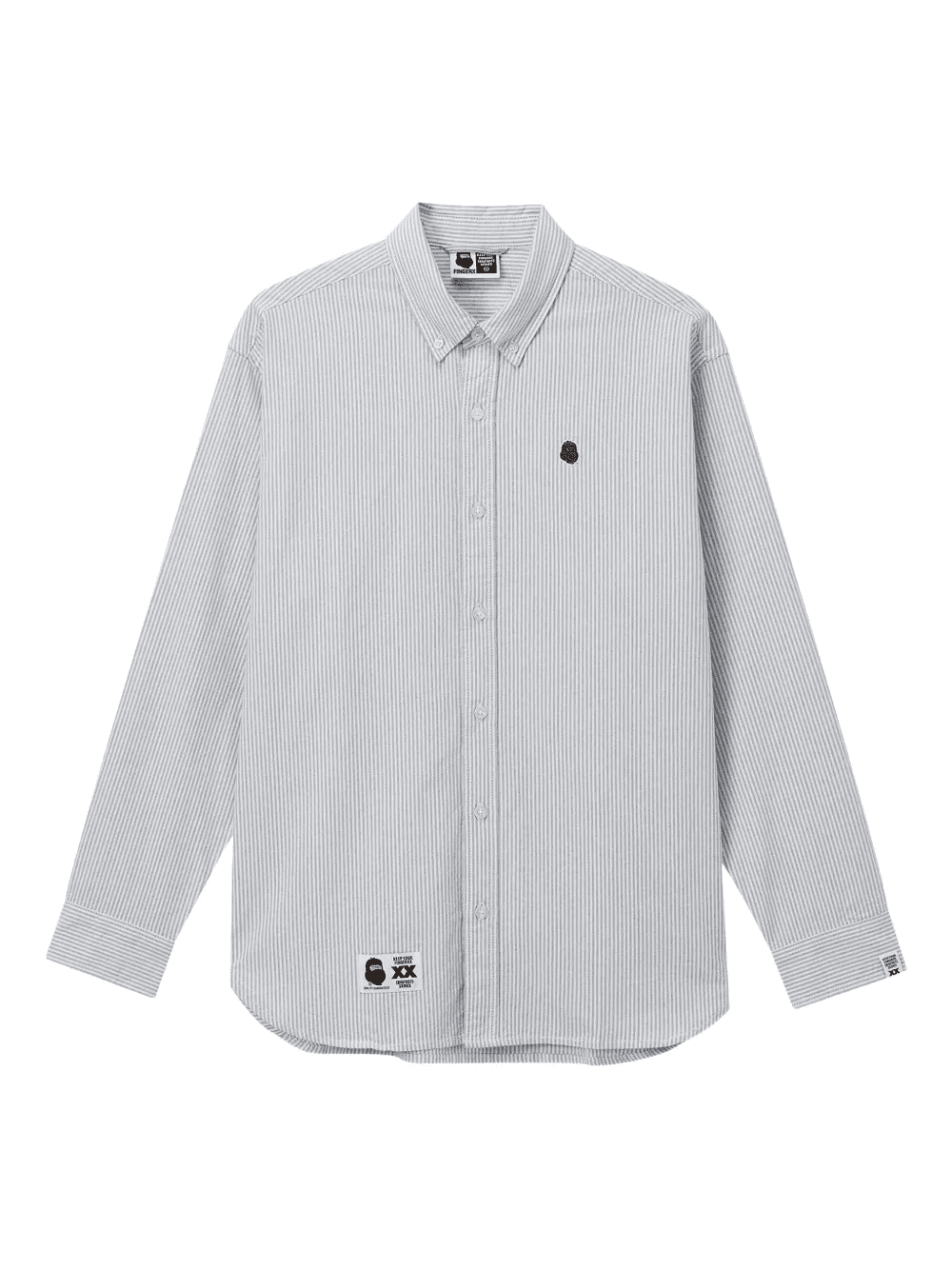 striped logo-patch shirt - Image 1