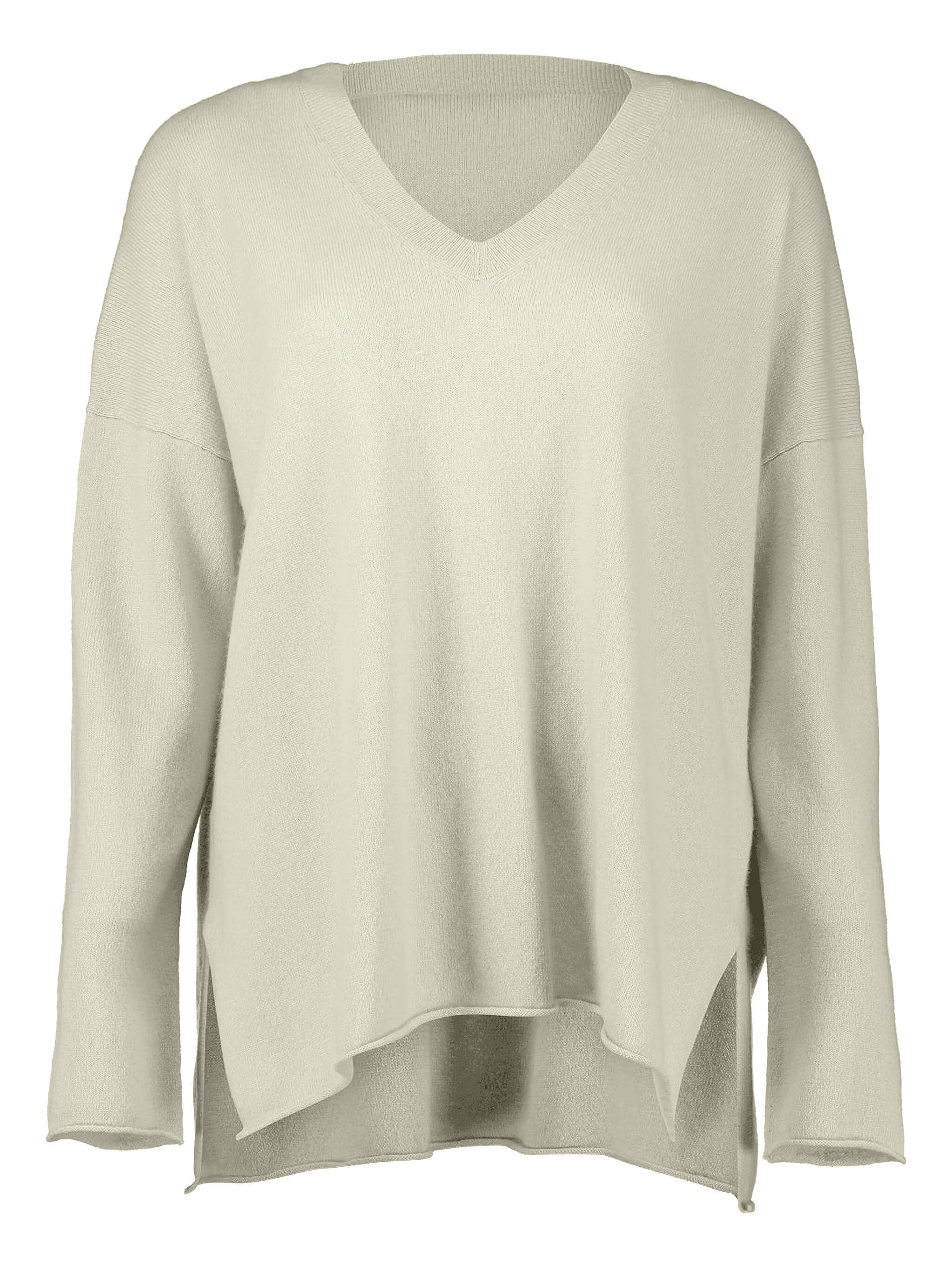 v-neck side-split sweater - Image 1