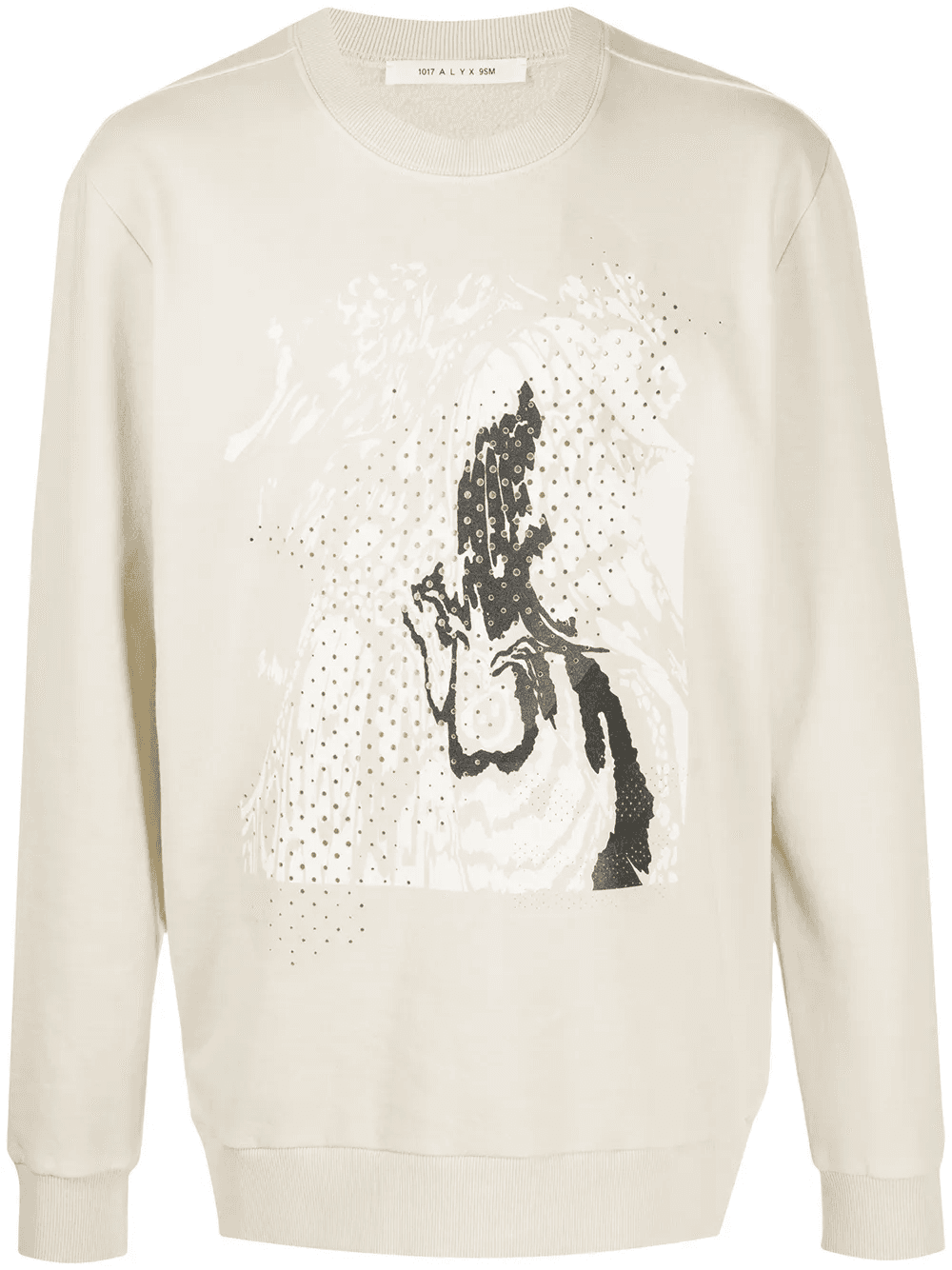abstract-print perforated sweatshirt - Image 1