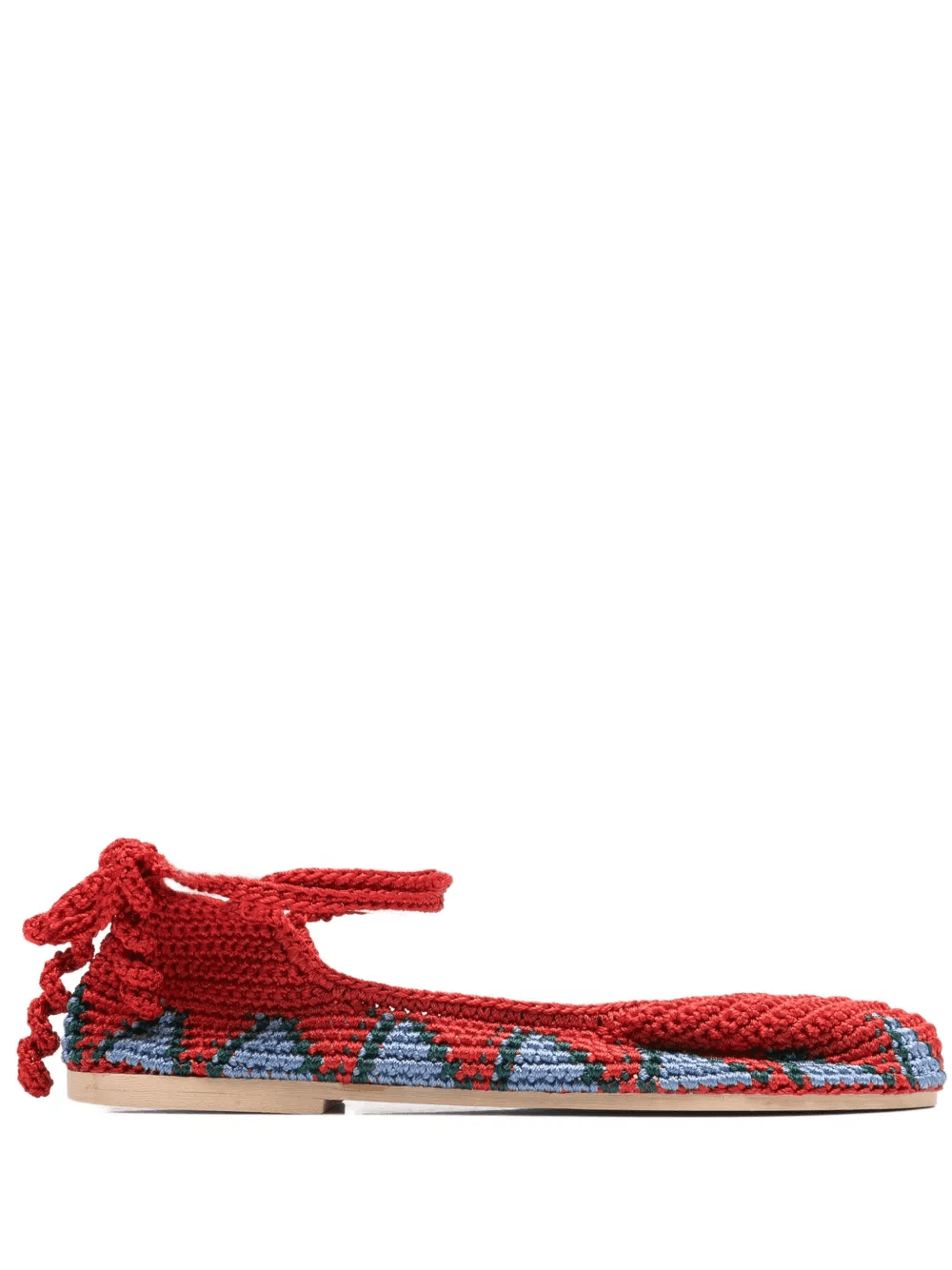 lace-up crochet ballet flats - Image 1