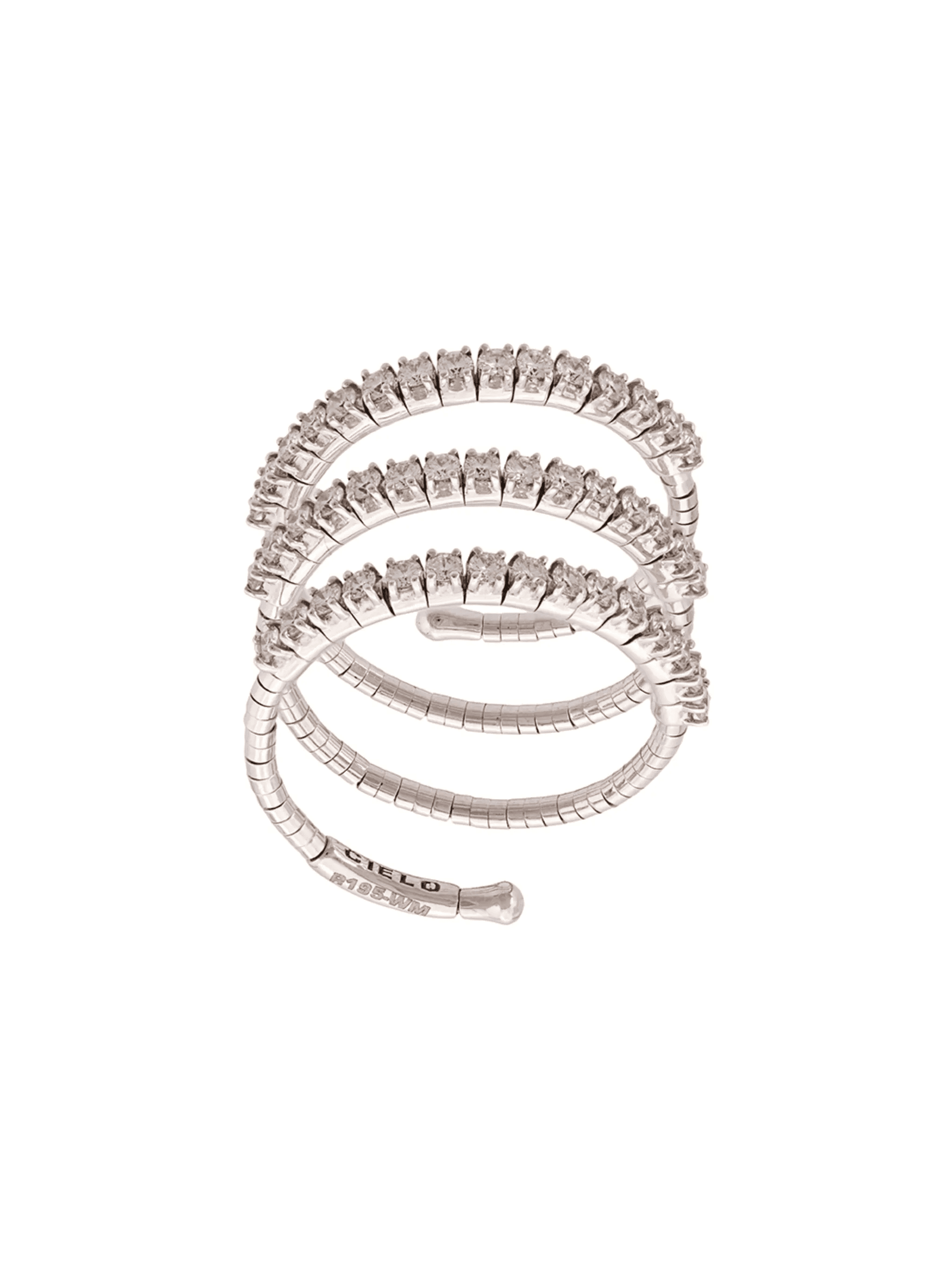 18kt white gold three circle ring - Image 1